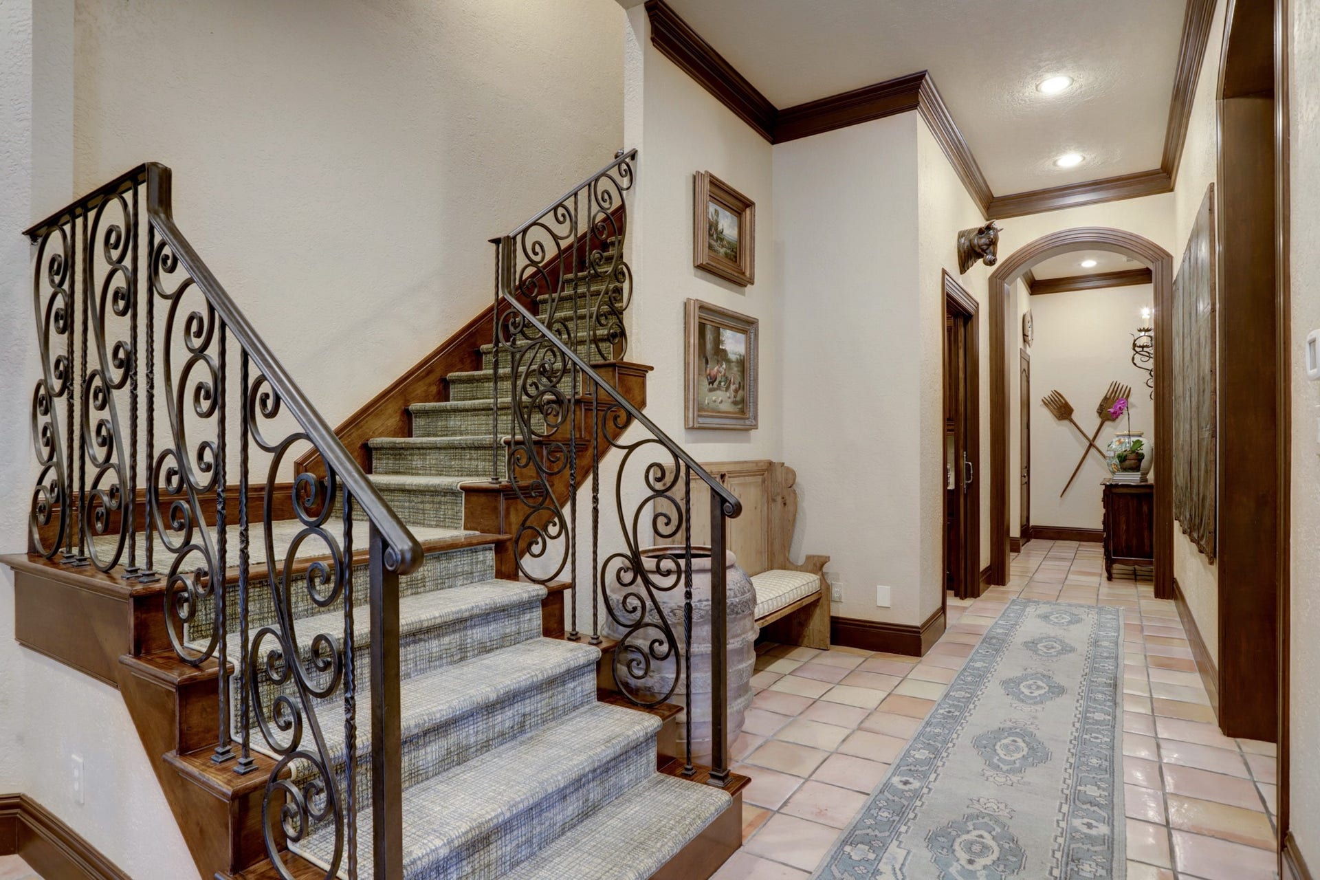 36 Saddlebrook Court, Tomball, TX 77375 Rear staircase from hall between kitchen and formal areas create perfect livable space for family.