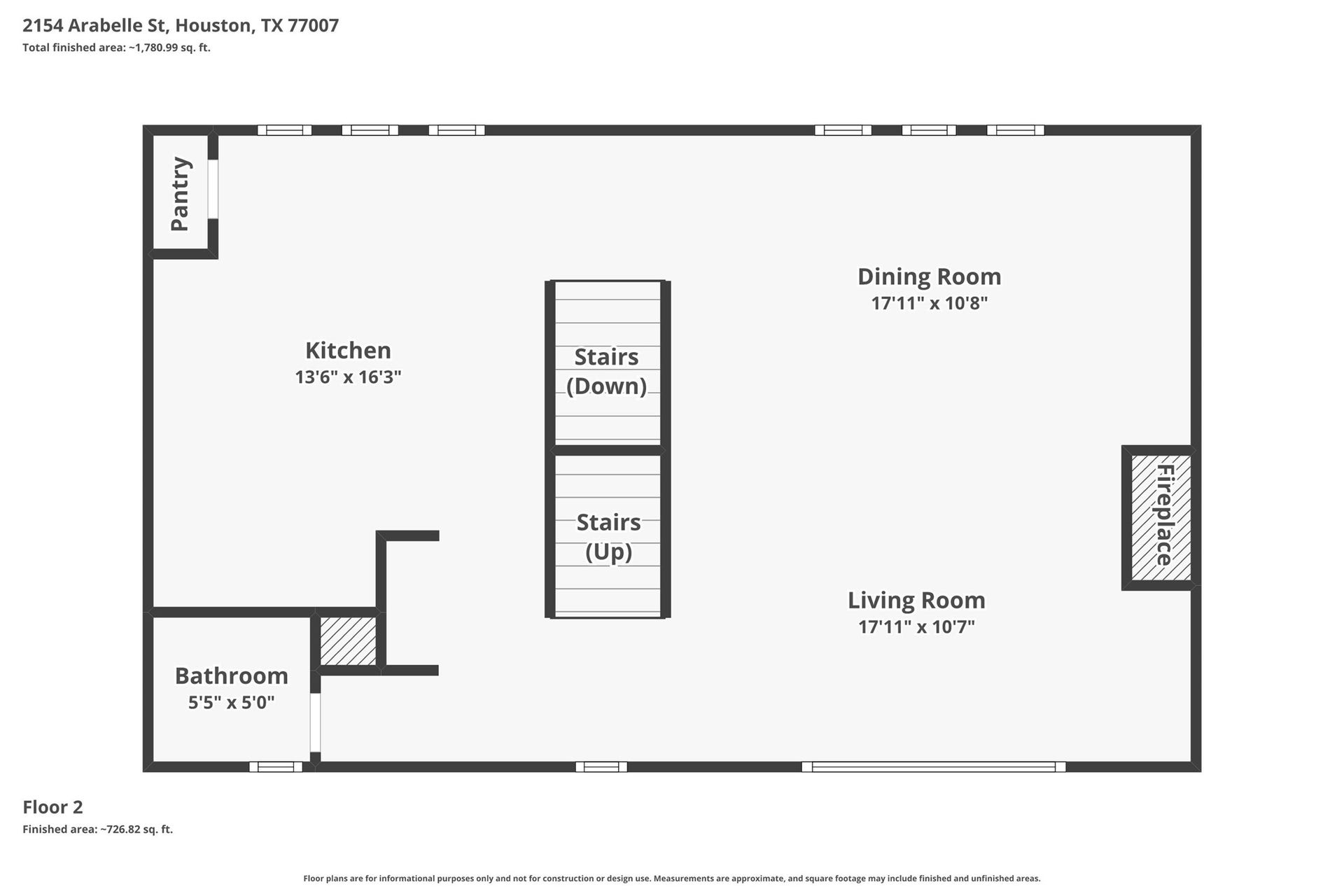 2154 Arabelle Street, Houston, TX 77007 Floor plan - 2nd floor