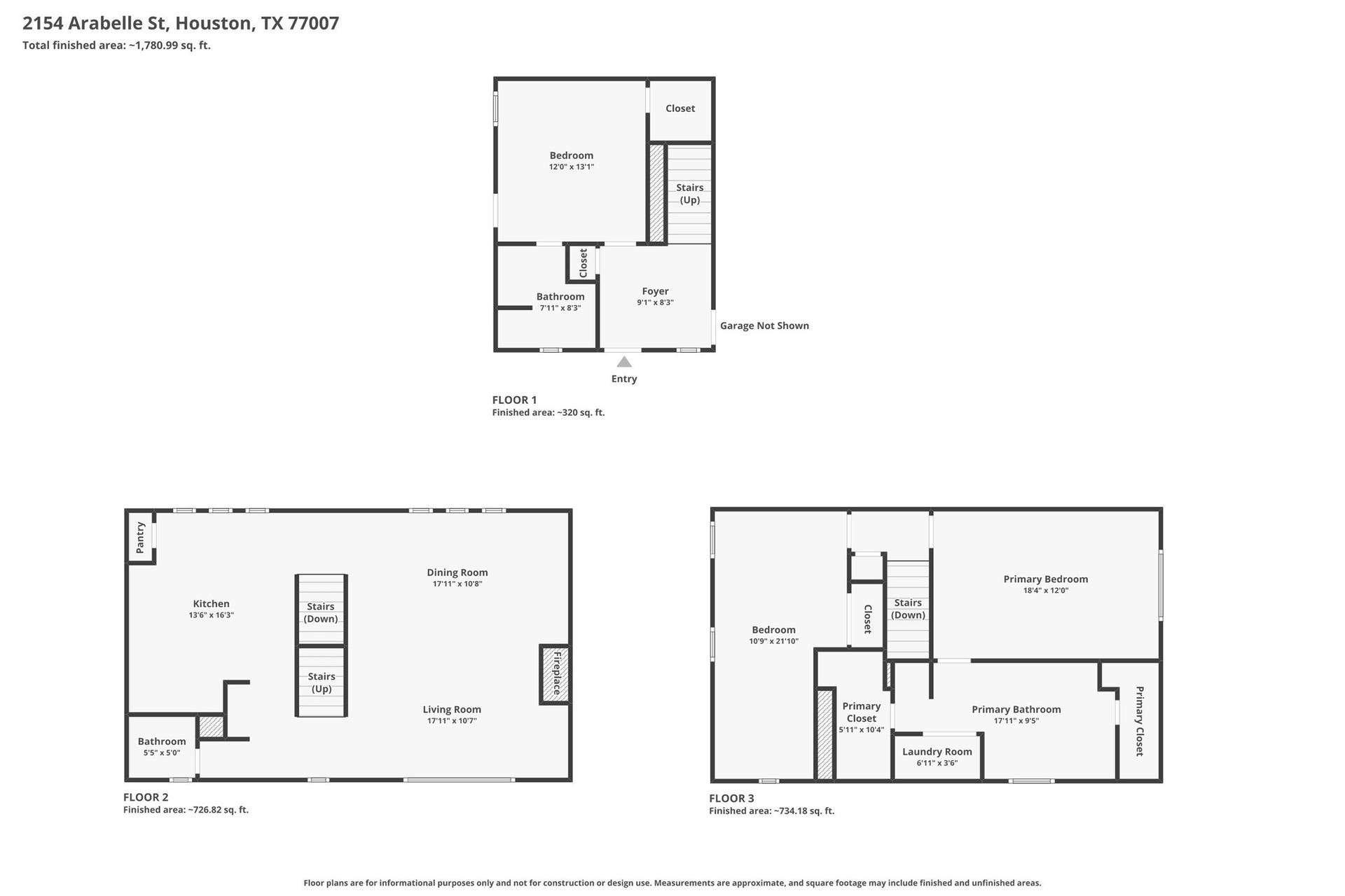 2154 Arabelle Street, Houston, TX 77007 Floor plan - Combined