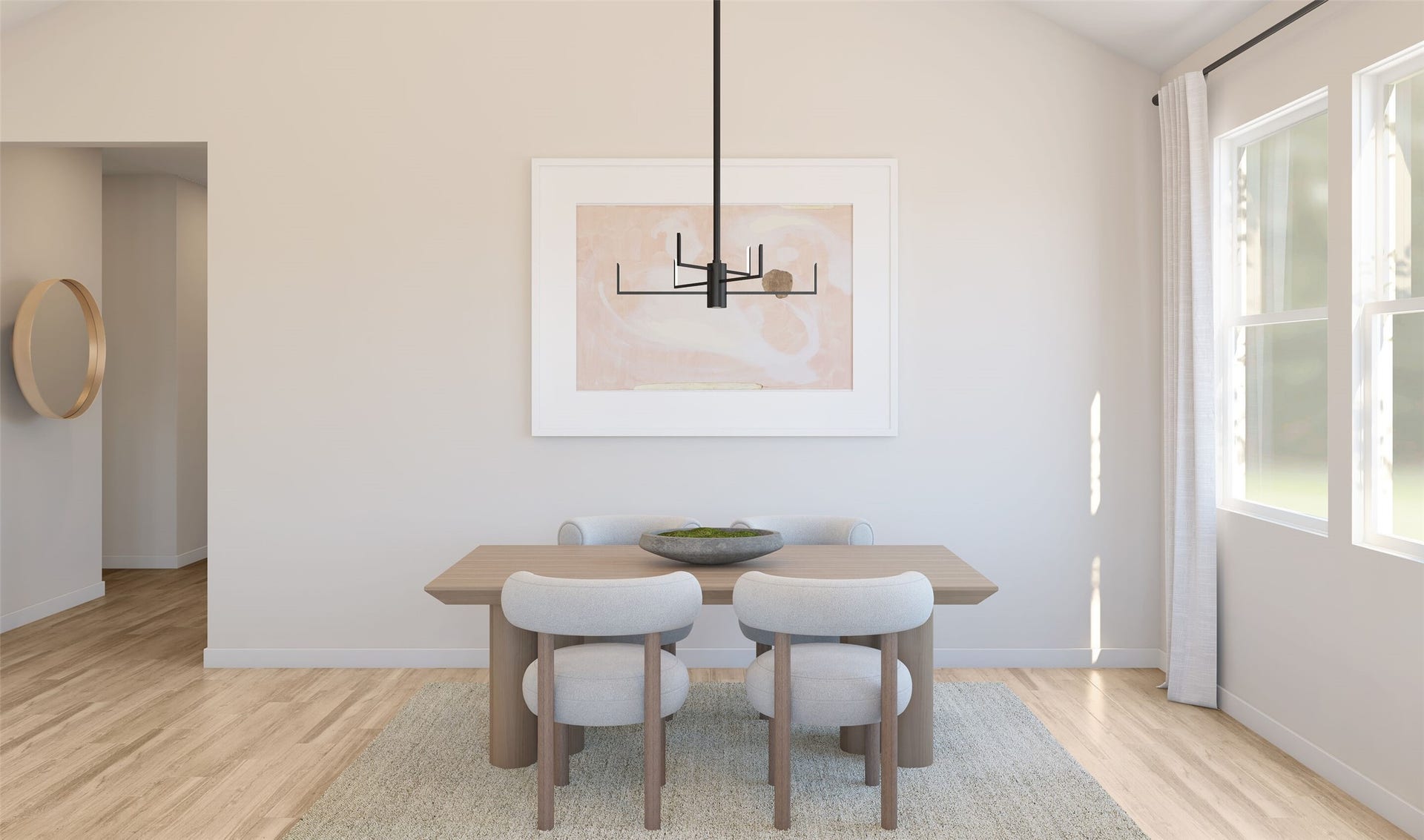 Sun-lit dining area (*Artist rendering used for illustration purposes only. Colors/finishes may differ from the ones currently selected in the home.)