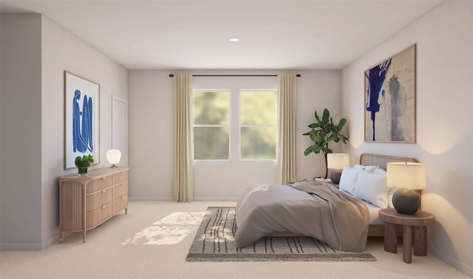 Tranquil primary suite (*Artist rendering used for illustration purposes only. Colors/finishes may differ from the ones currently selected in the home.)
