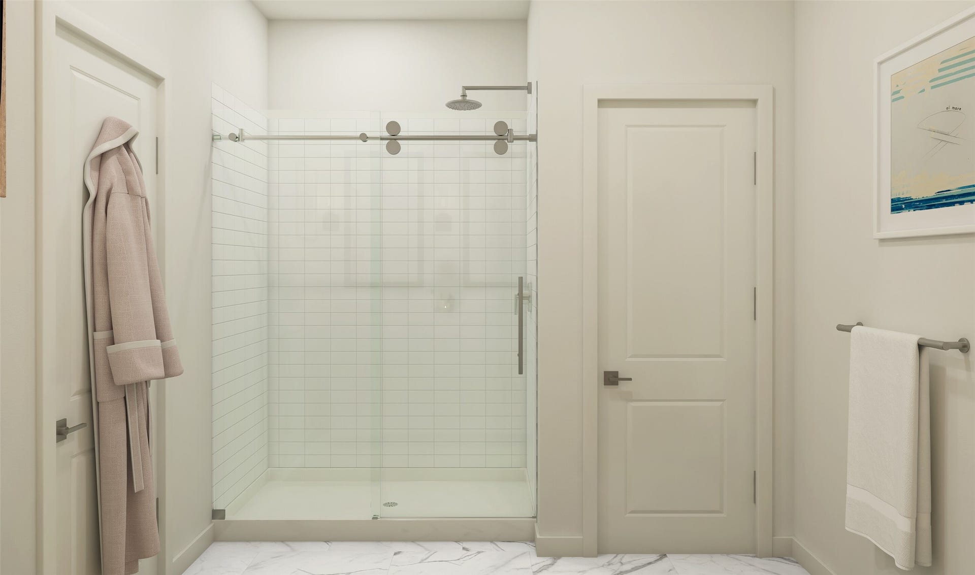 Serene primary bath (*Artist rendering used for illustration purposes only. Colors/finishes may differ from the ones currently selected in the home.)
