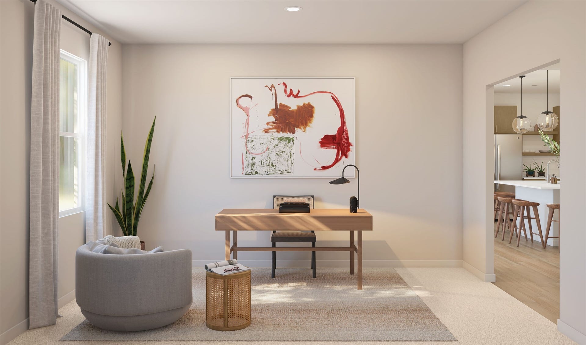 Private home office (*Artist rendering used for illustration purposes only. Colors/finishes may differ from the ones currently selected in the home.)