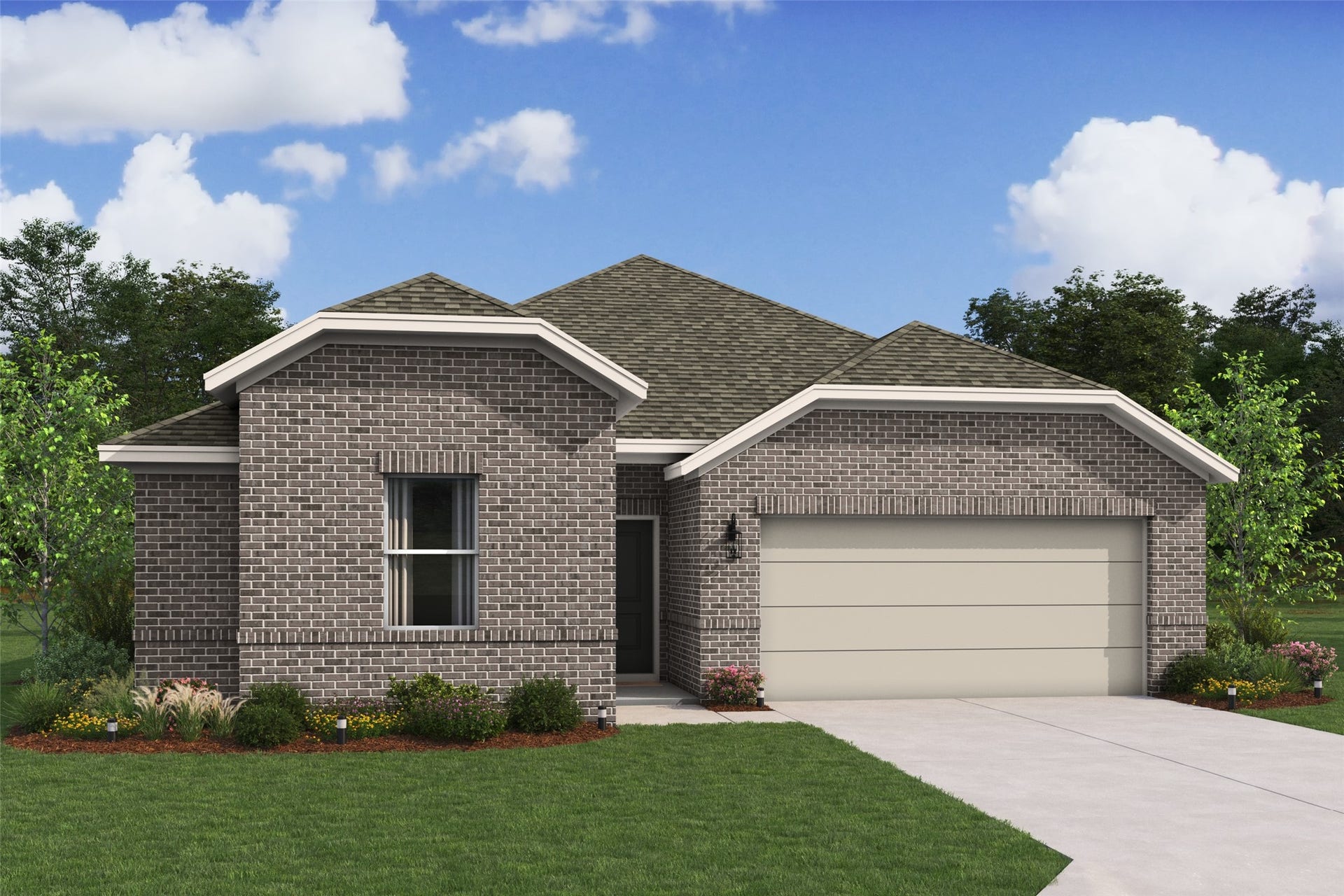 Lovely Passionflower II design by K. Hovnanian Homes in elevation TA built in Aspire at The Hills of Town Creek. (*Artist rendering used for illustration purposes only.)