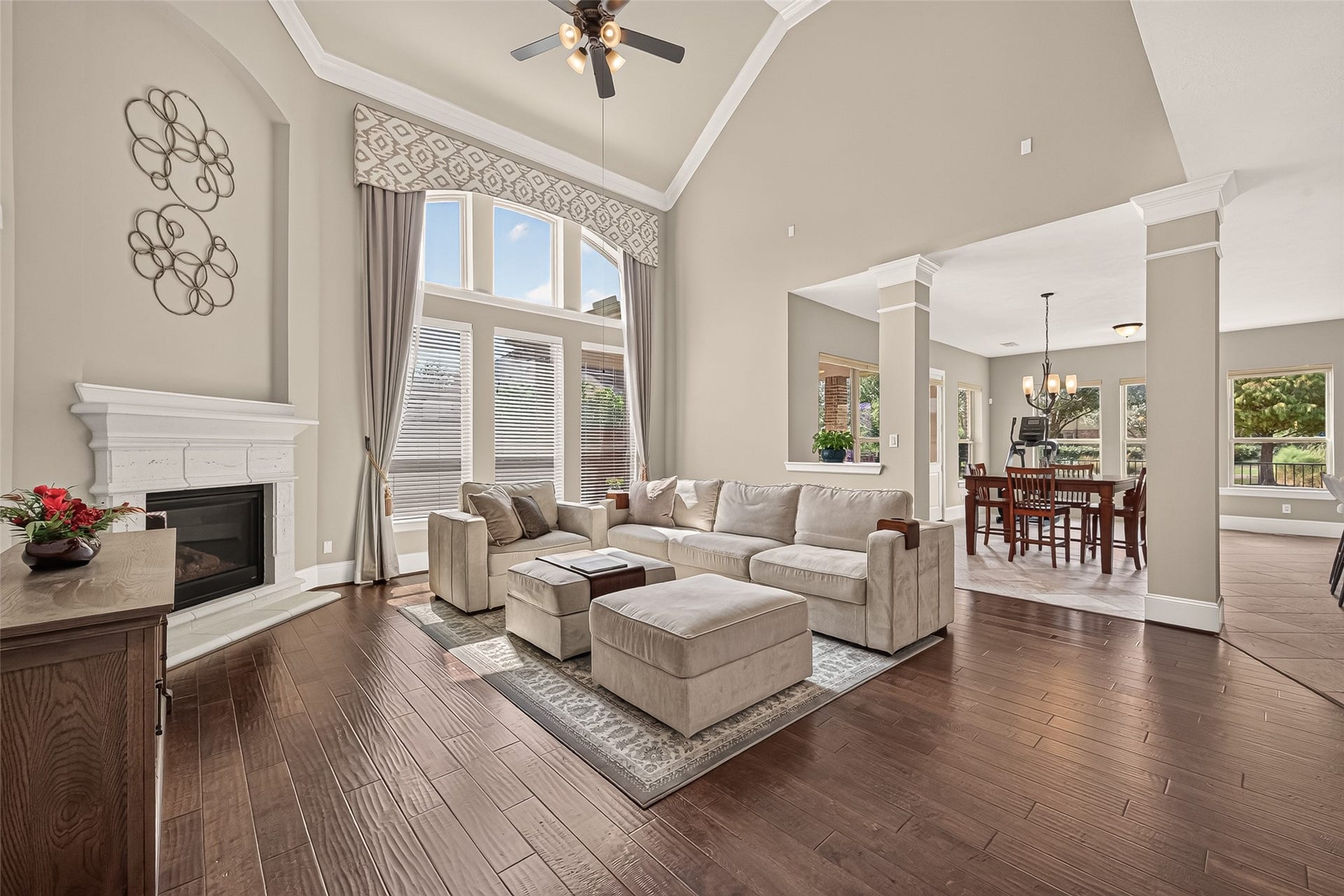 17811 Riata Prairie Lane, Cypress, TX 77433 2 Story Living Room with Fireplace