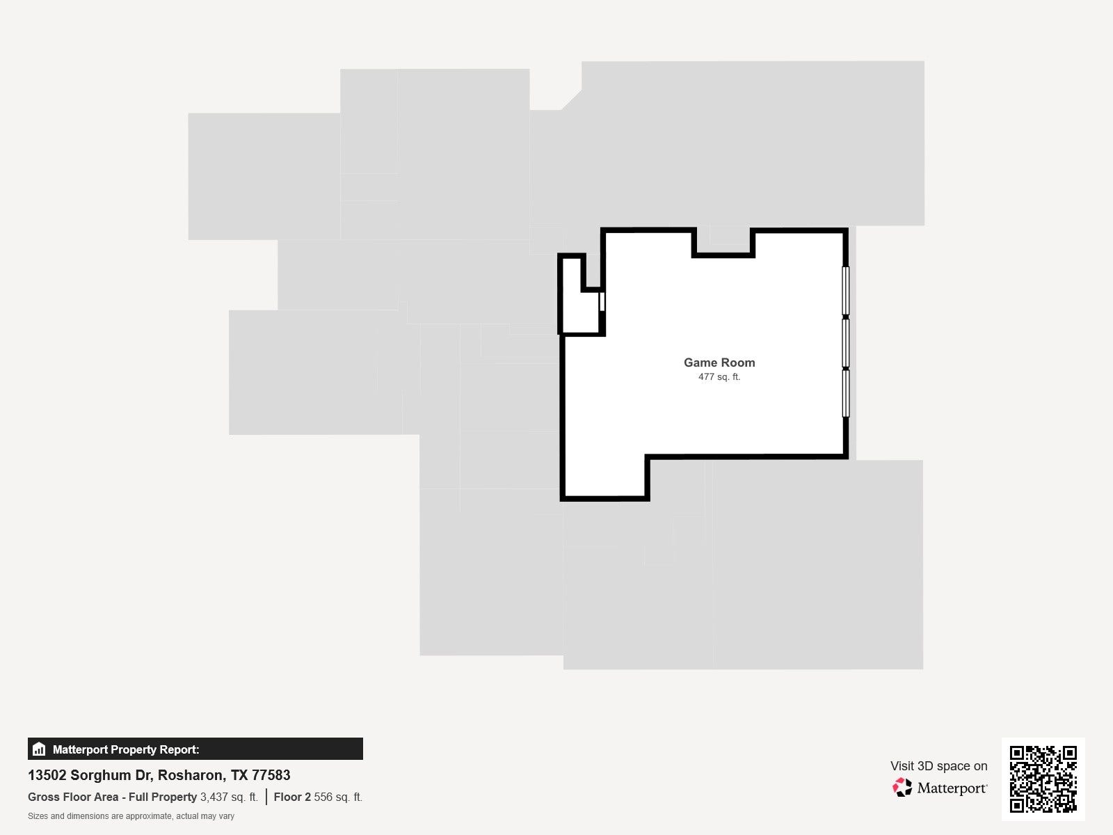 13502 Sorghum Drive, Rosharon, TX 77583 Second level floor plan