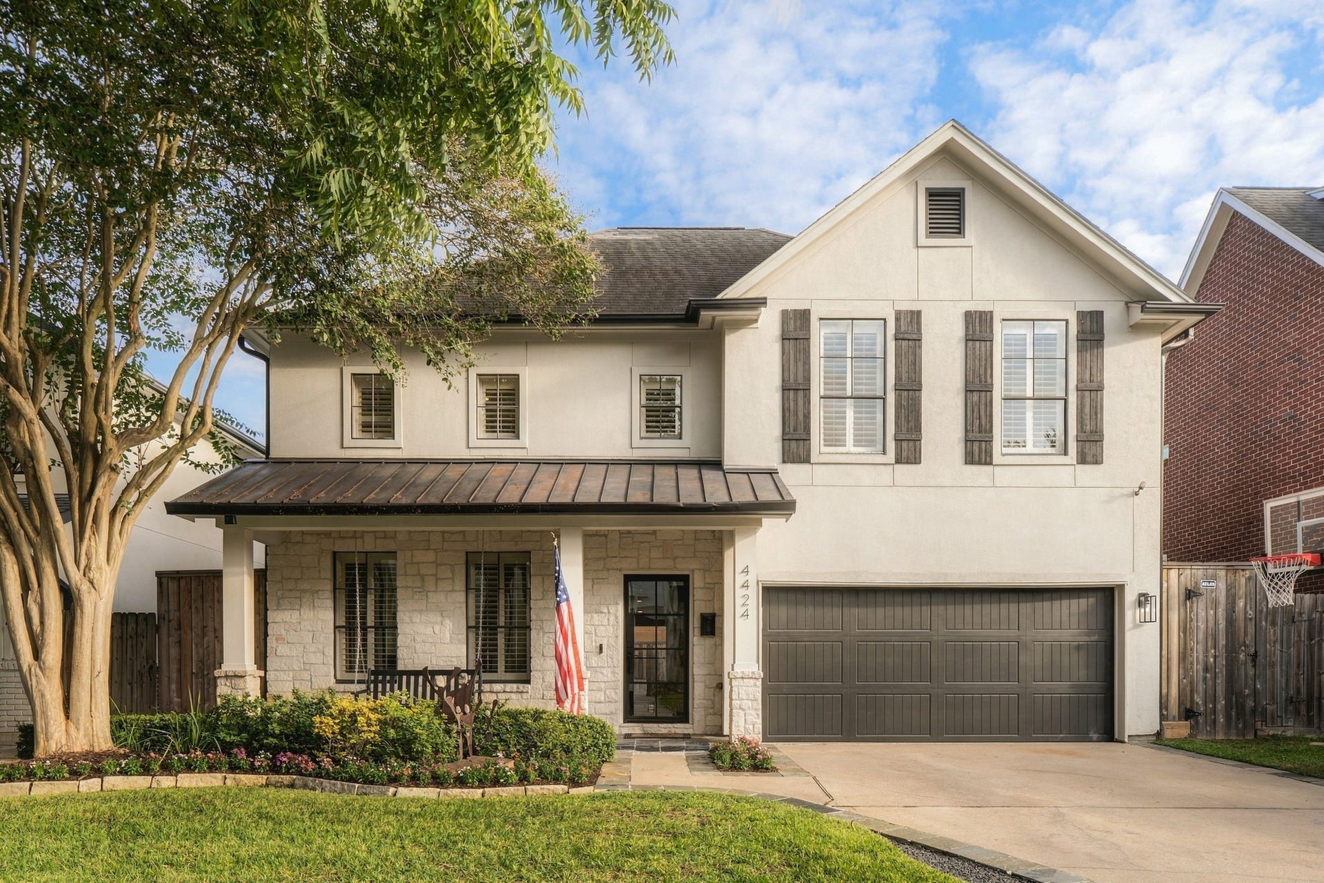 Welcome to 4424 Betty in Bellaire! Beautiful two-story home featuring a combination of stone & stucco exterior, inviting covered front porch, mature trees & beautifully maintained landscaping.