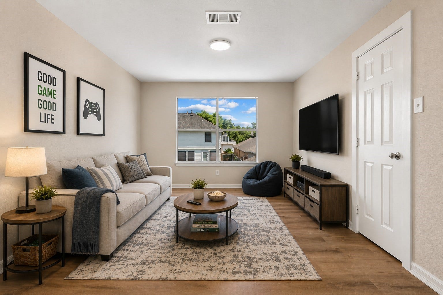 5918 Stirring Winds Lane, Houston, TX 77086 Virtually staged to show the room as a game room.