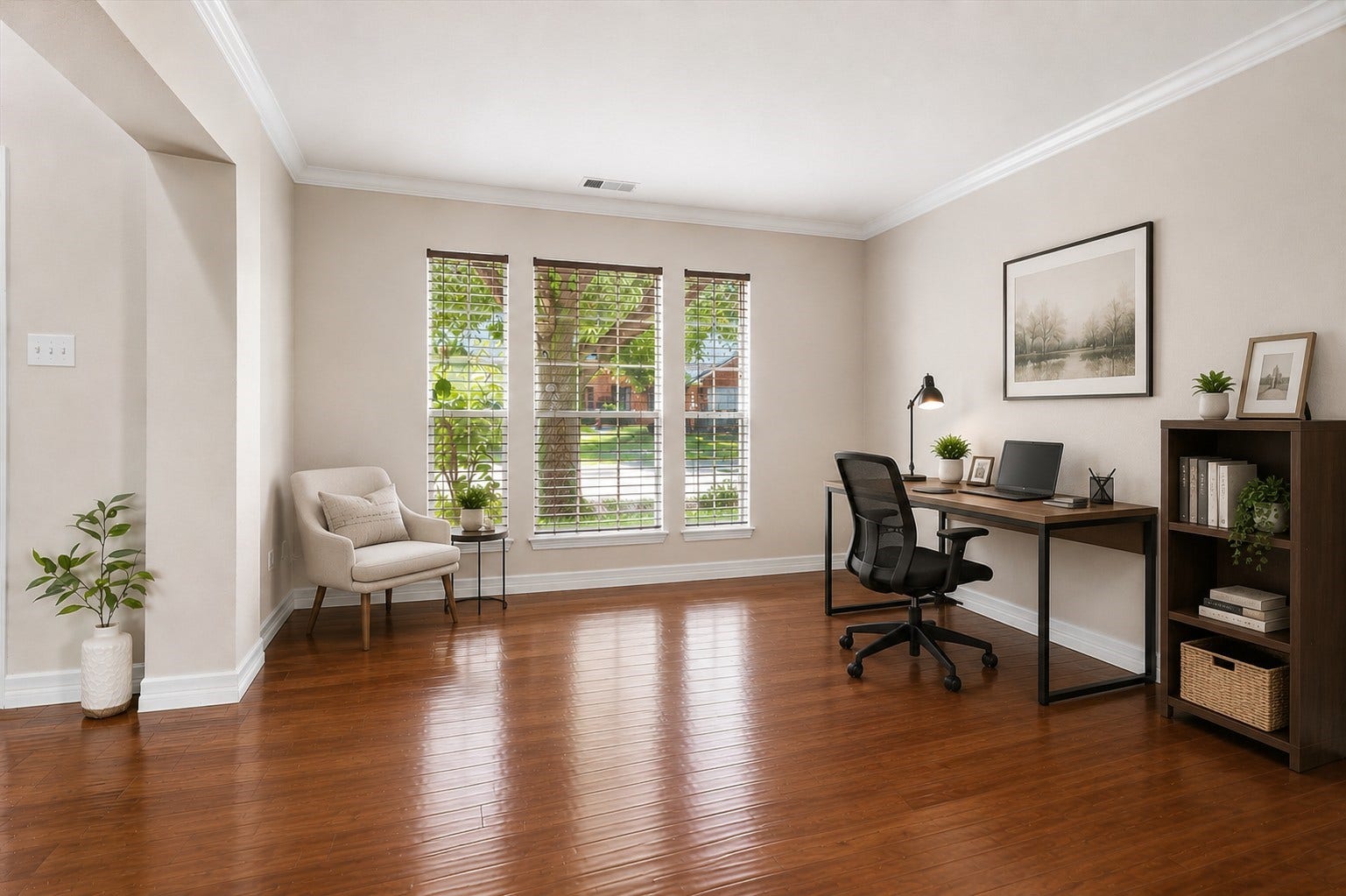 5918 Stirring Winds Lane, Houston, TX 77086 Virtually staged to show the room as an office.