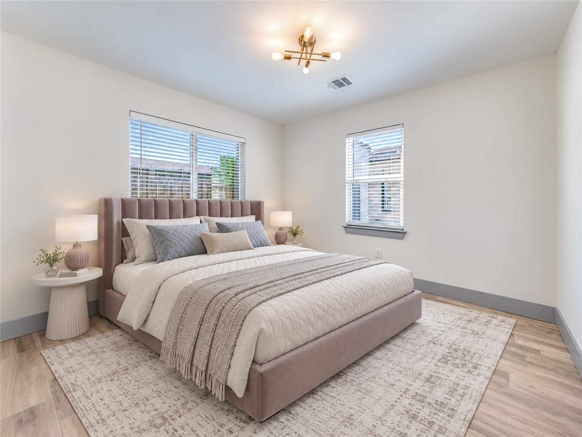 3114 Wentworth Street, #1, Houston, TX 77004 Virtual Staging of master bedroom with space for a Queen size bed.