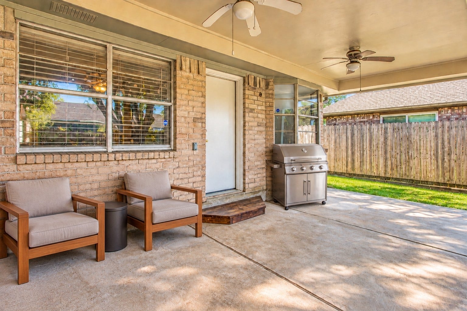 15127 Mcconn Street, Houston, TX 77598 As you go through the back door, you are greeted with a huge covered back patio! *virtually staged*