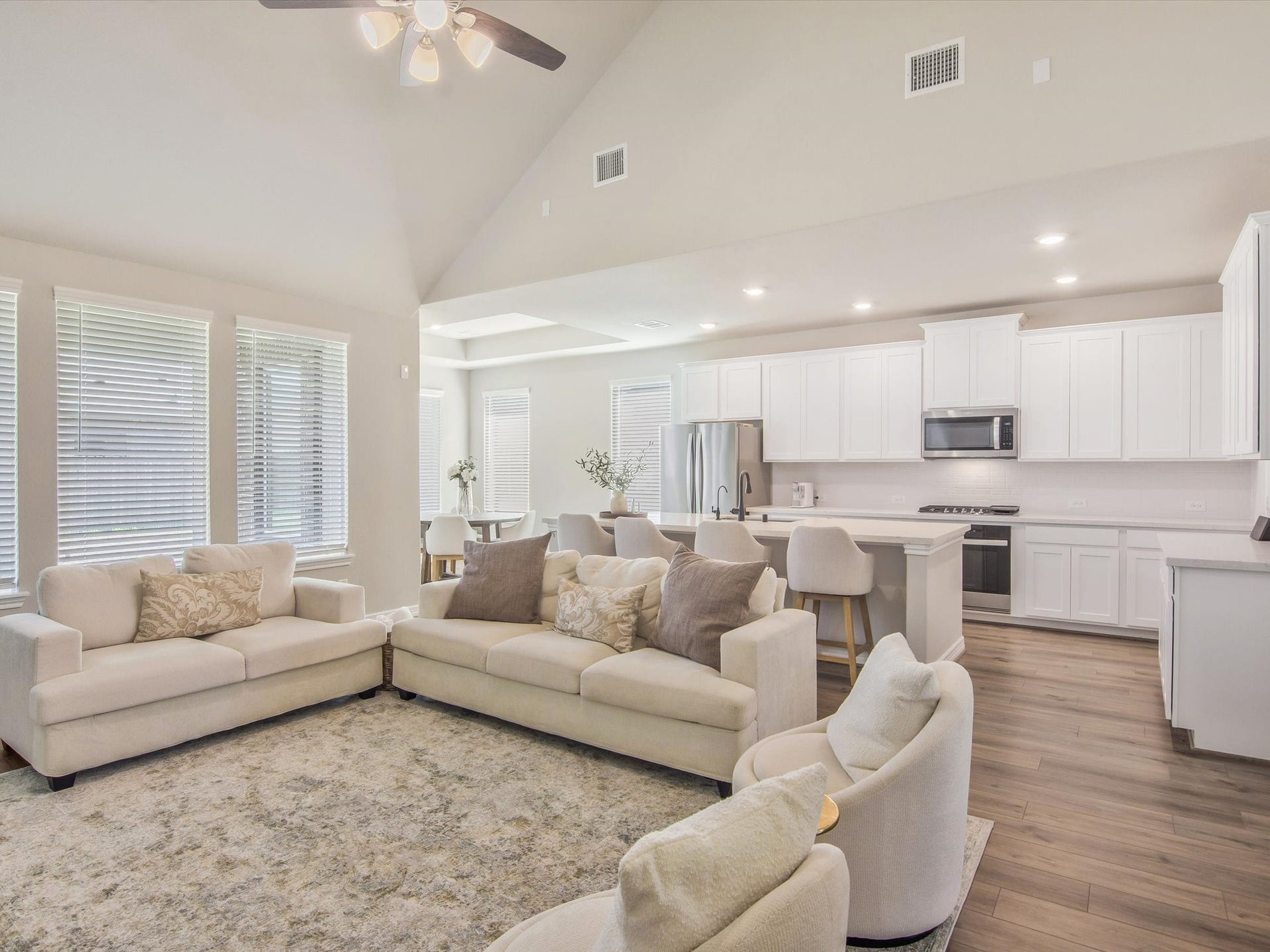 Kitchen open to the living room