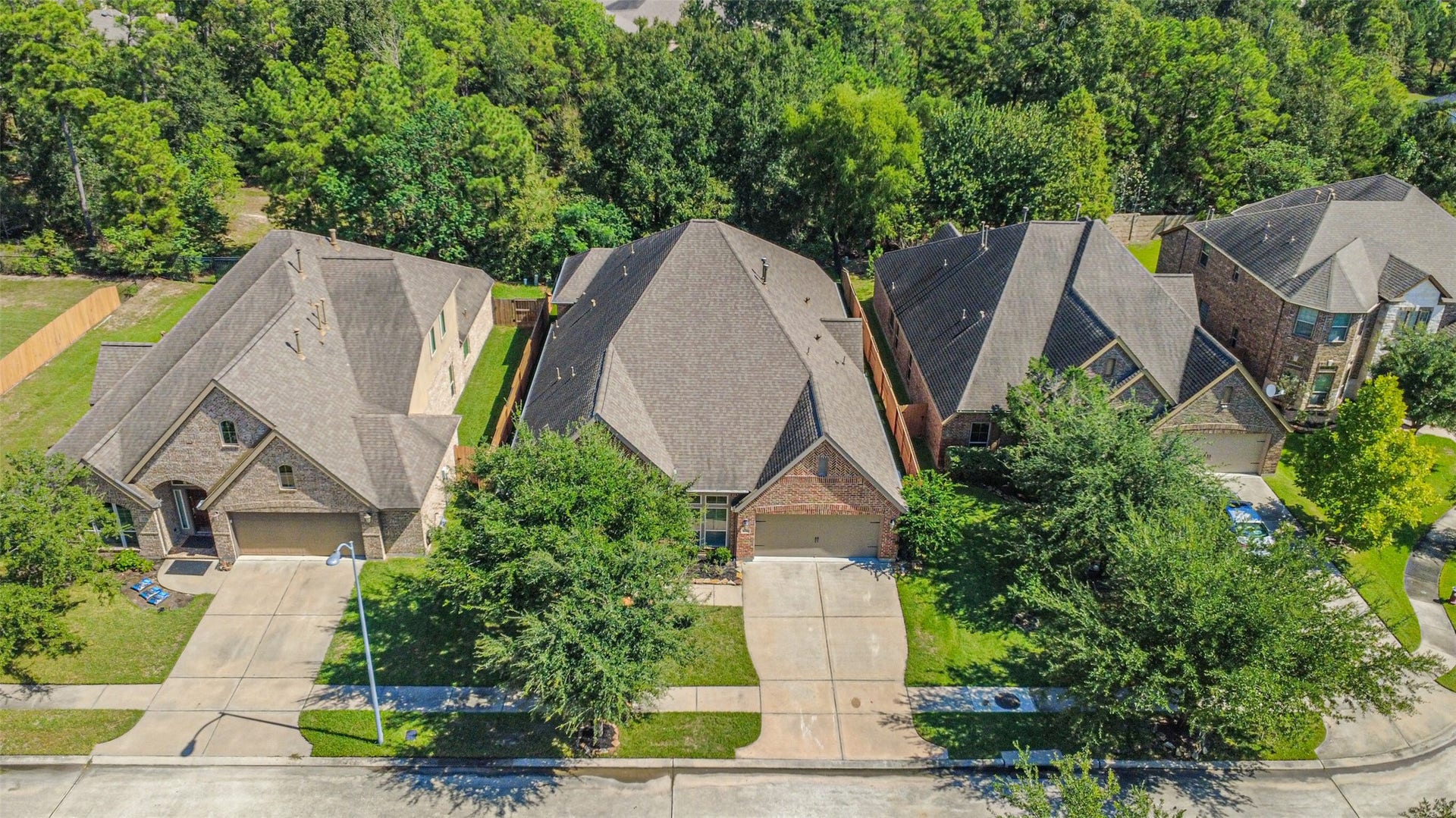 1735 Wickham Reach Drive, Spring, TX 77386 Aerial view showcasing the home and surrounding neighborhood.