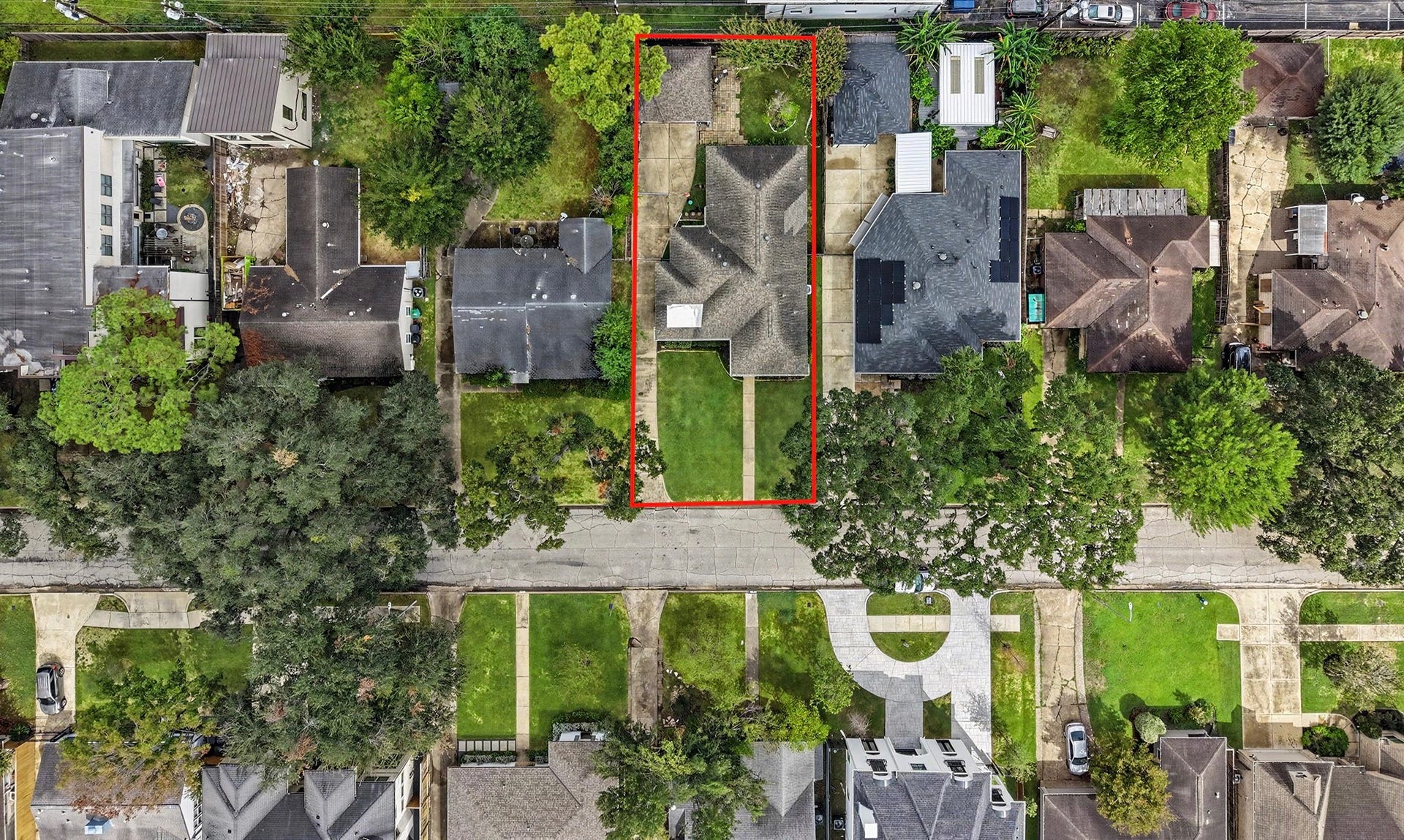 4102 Portsmouth Avenue, Houston, TX 77027 Aerial view looking down at 4102 Portsmouth St.