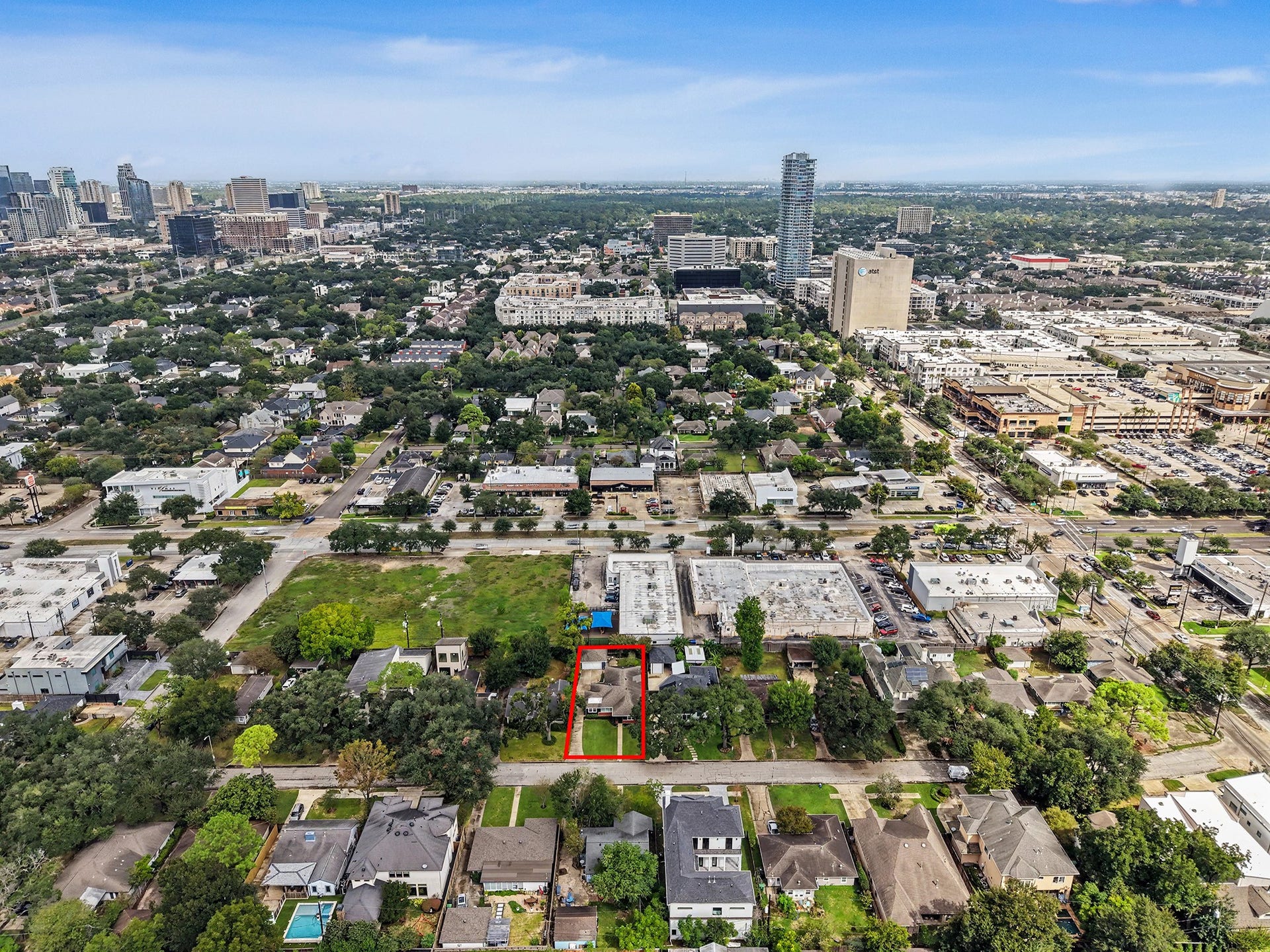 4102 Portsmouth Avenue, Houston, TX 77027 View looking north from the property.