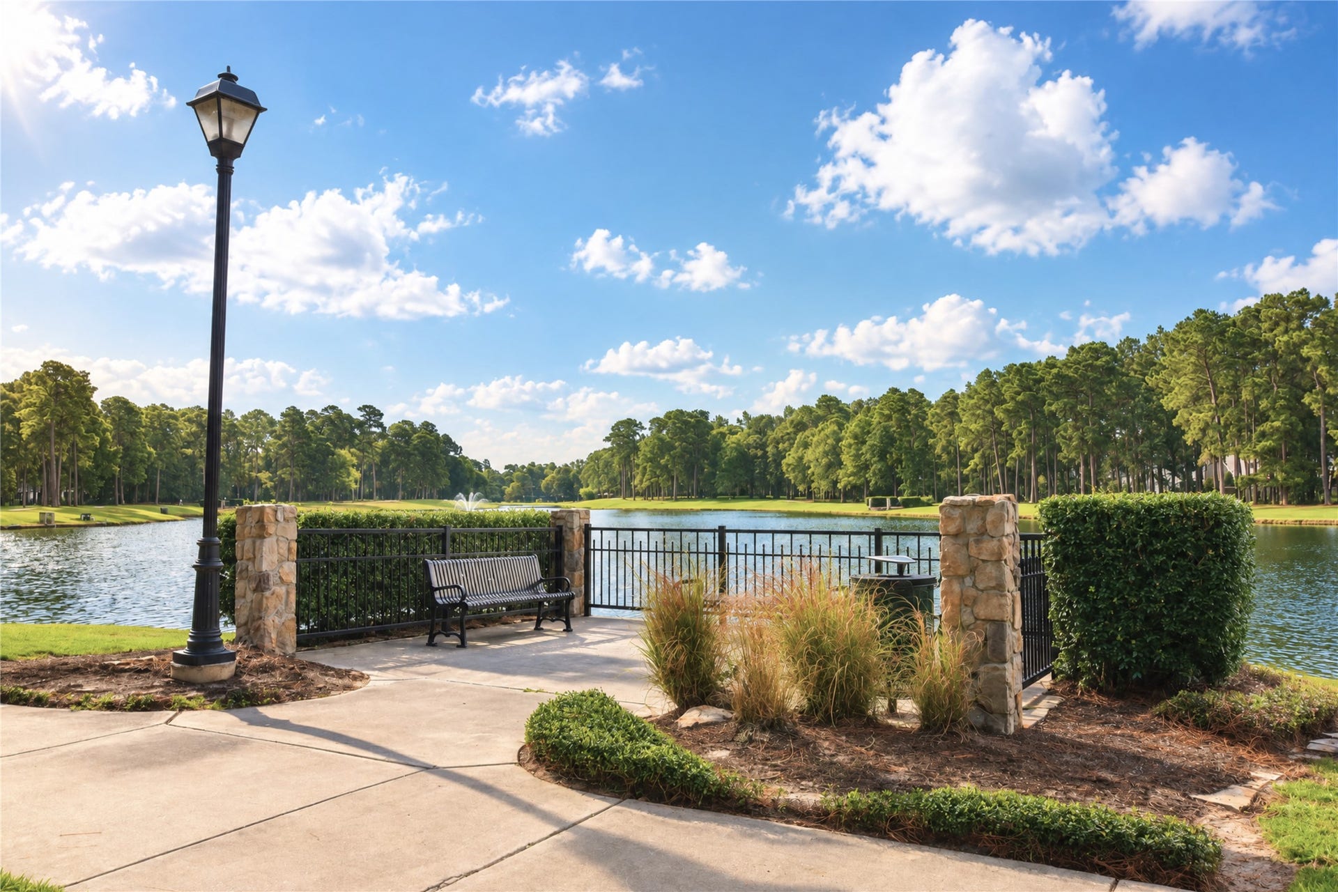28427 Woodsons Lake Drive, Spring, TX 77386 Sitting area on the lake right outside the property line.