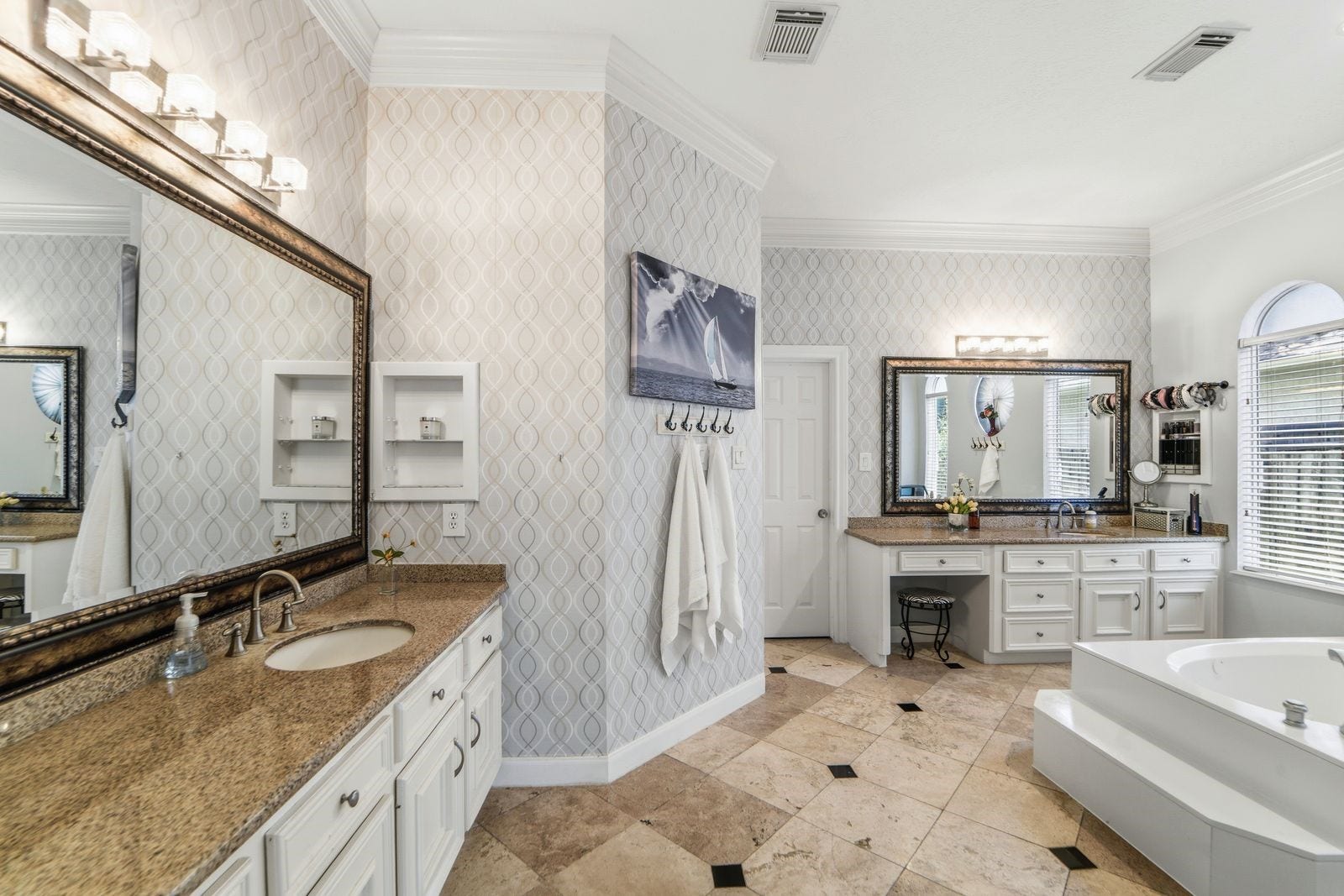 1606 Clearwater Creek Drive, Sugar Land, TX 77478 Large separate vanities. And DUAL CLOSETS--Makes for peaceful mornings!
