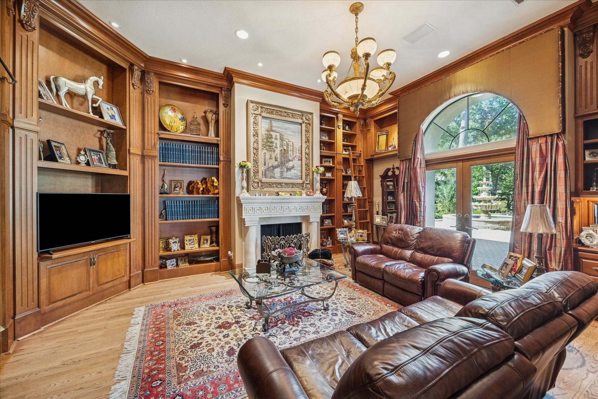 11722 Claywood Street, Houston, TX 77024 Library with Beautiful Fireplace