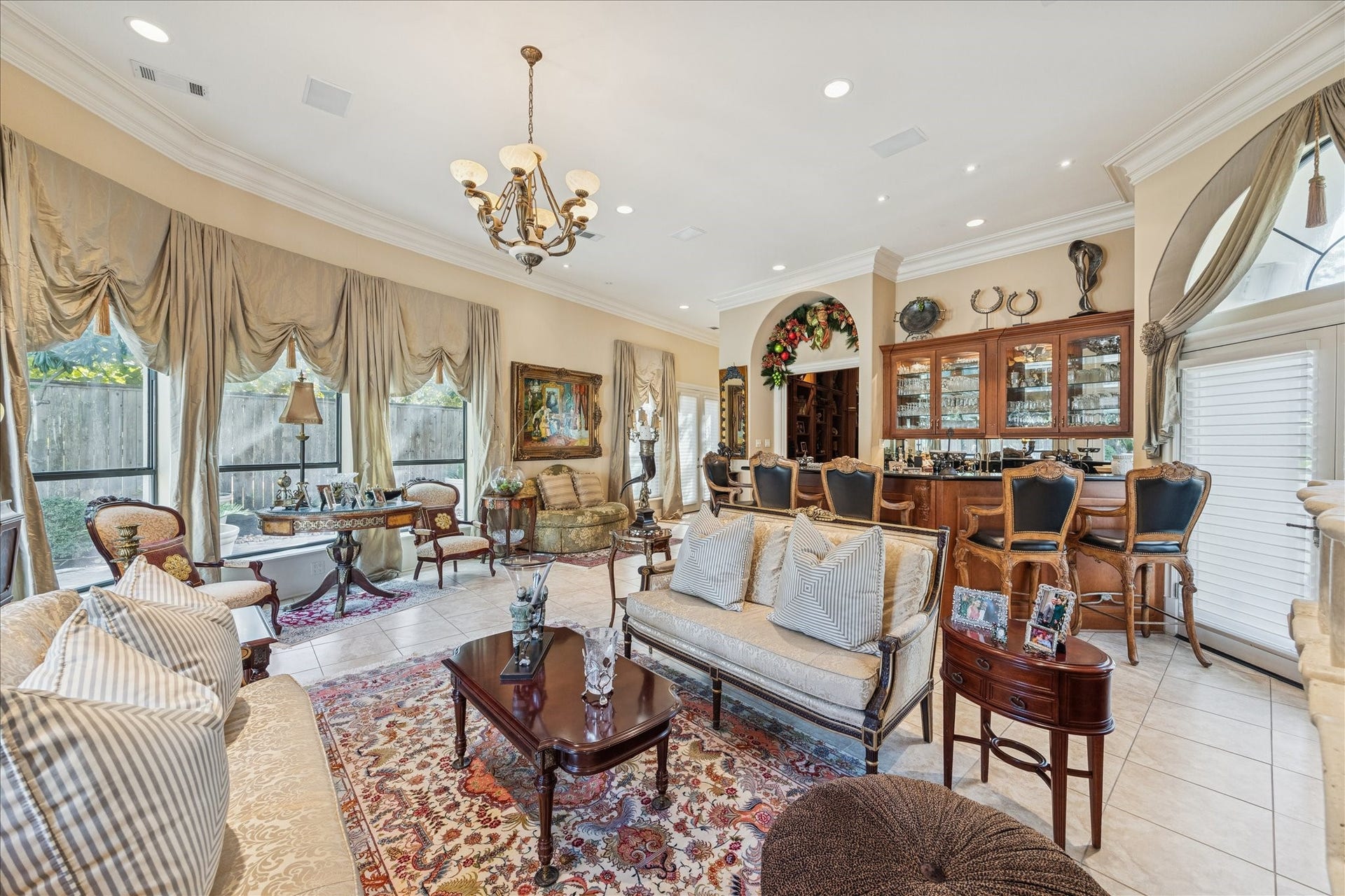 11722 Claywood Street, Houston, TX 77024 Doors leading out to pathway's and sitting areas, Fireplace