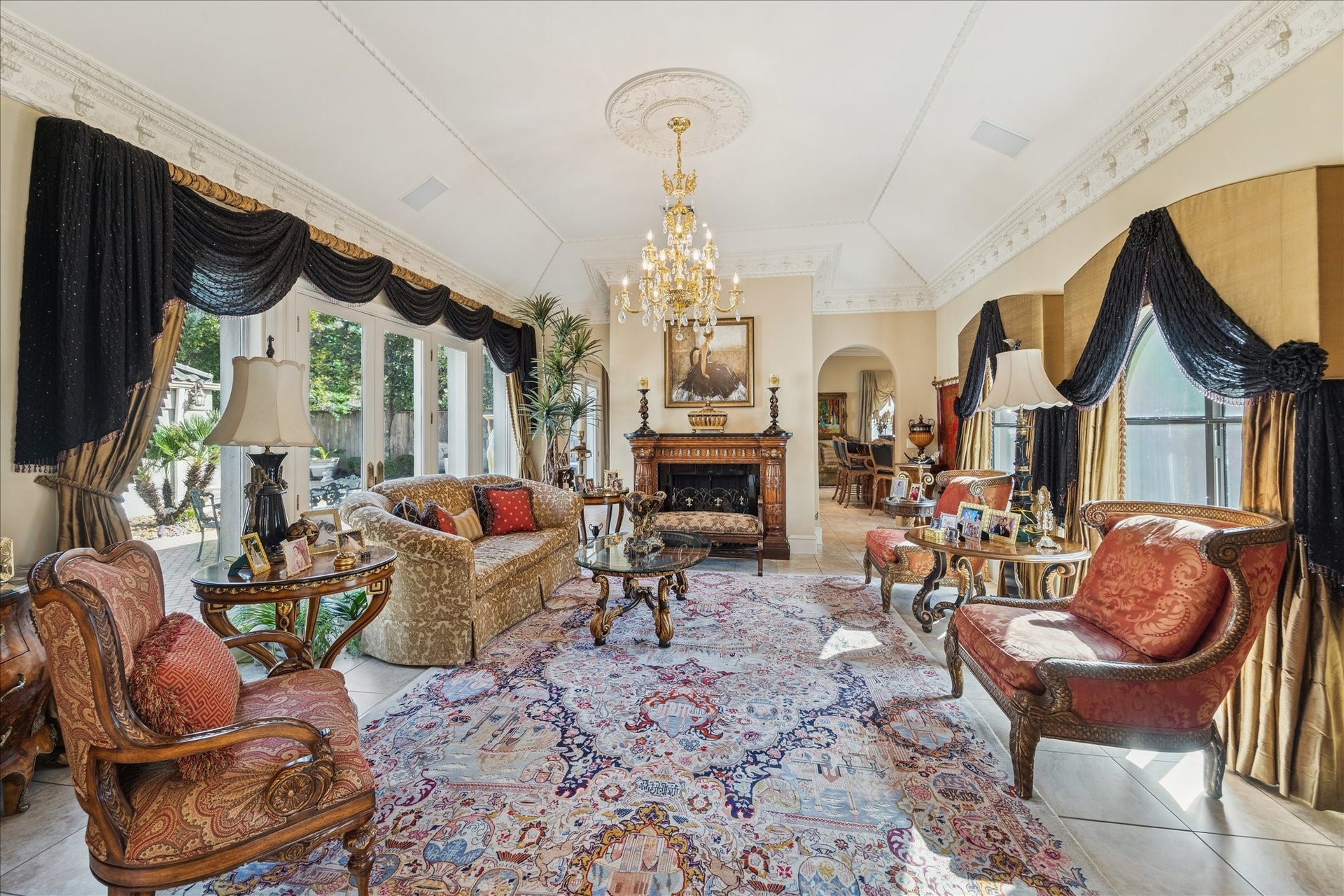11722 Claywood Street, Houston, TX 77024 Formal Living with Fireplace