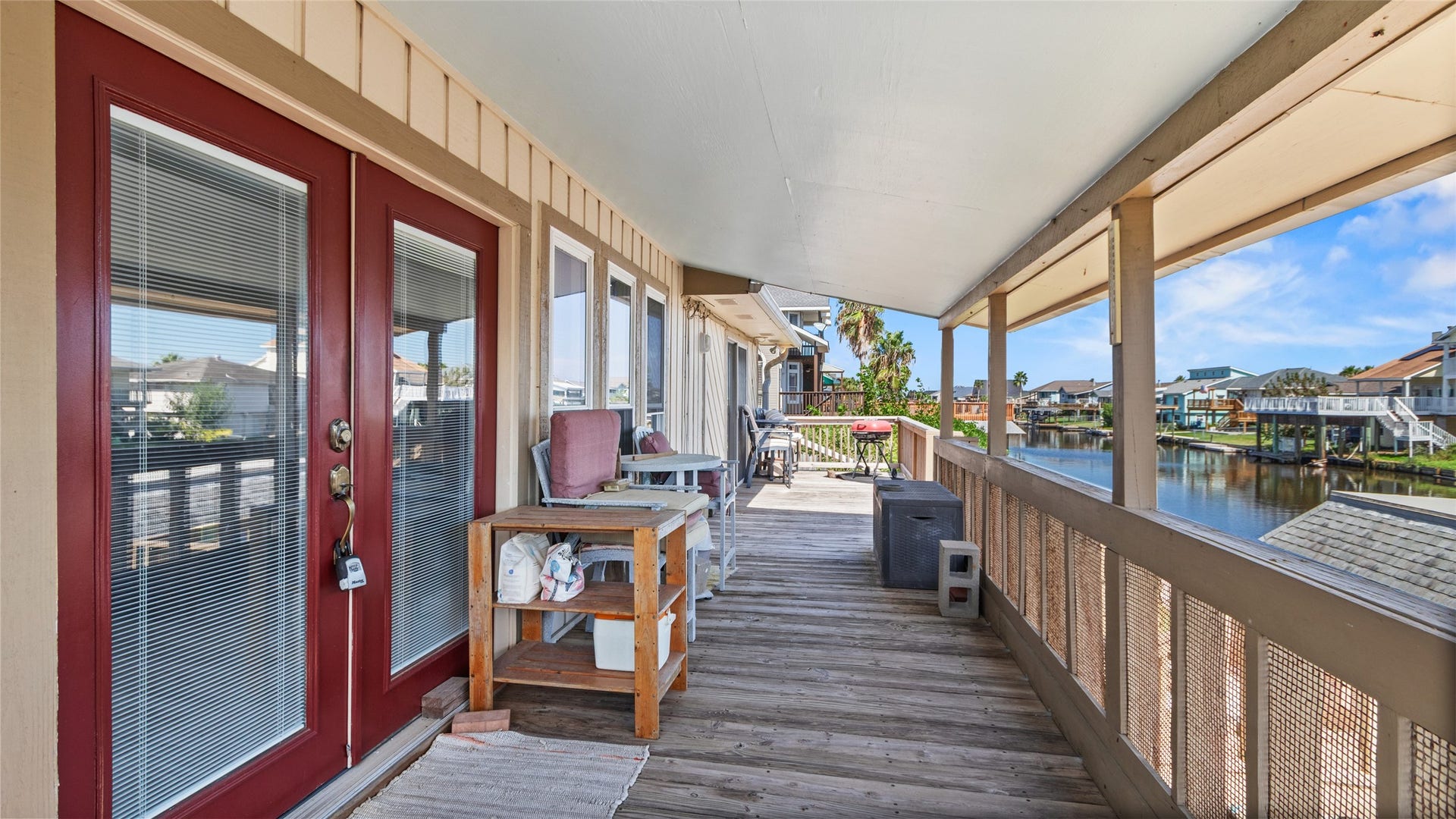 1097 Redfish Street, Bayou Vista, TX 77563 Upstairs deck overlooking the canal