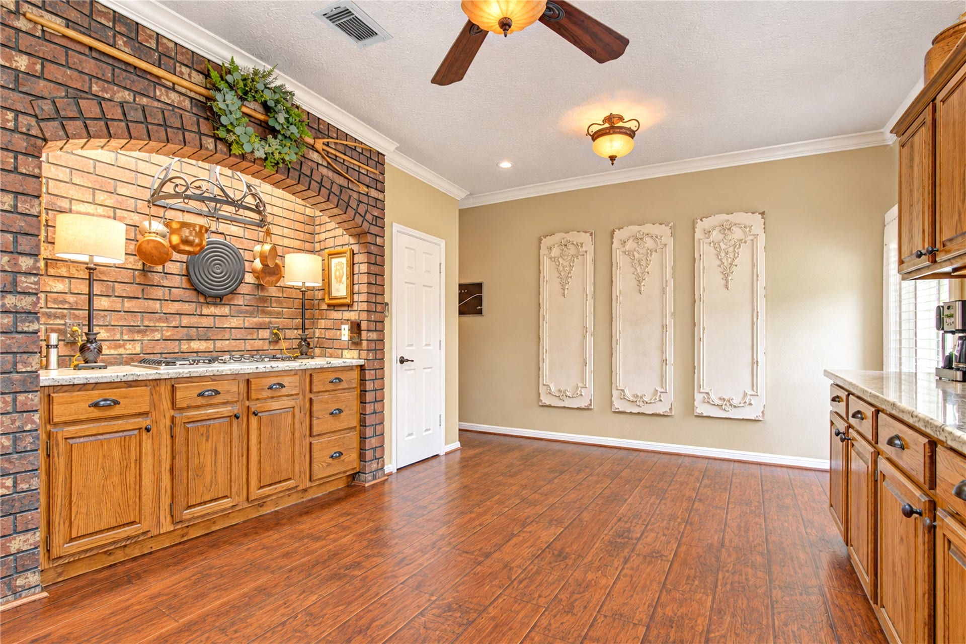 6839 Hertford Park Drive, Houston, TX 77084 The spacious kitchen includes room for a breakfast table.