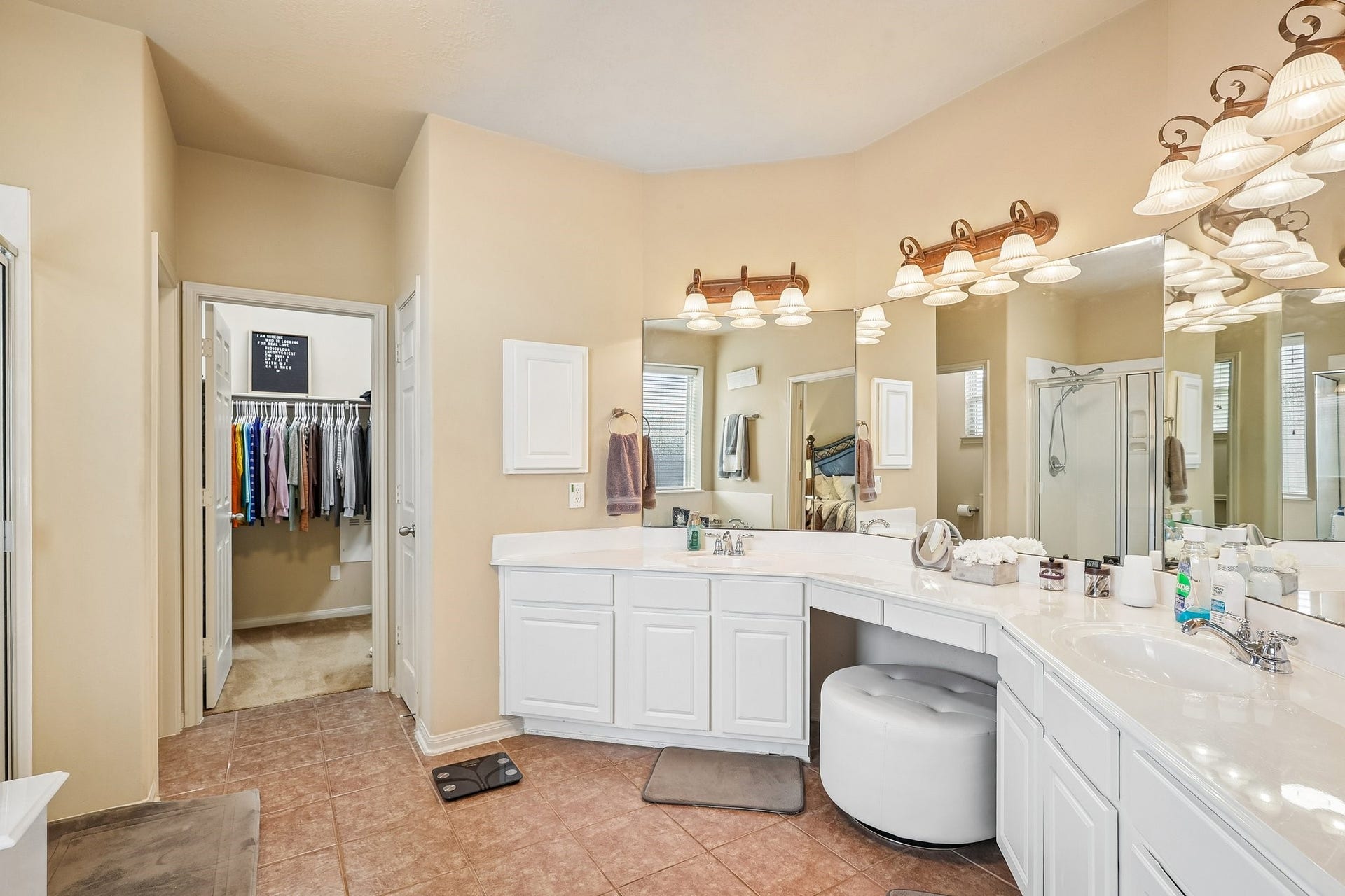 4731 Maple Creek Drive, Fresno, TX 77545 Dual vanities plus a makeup vanity. No more taking turns