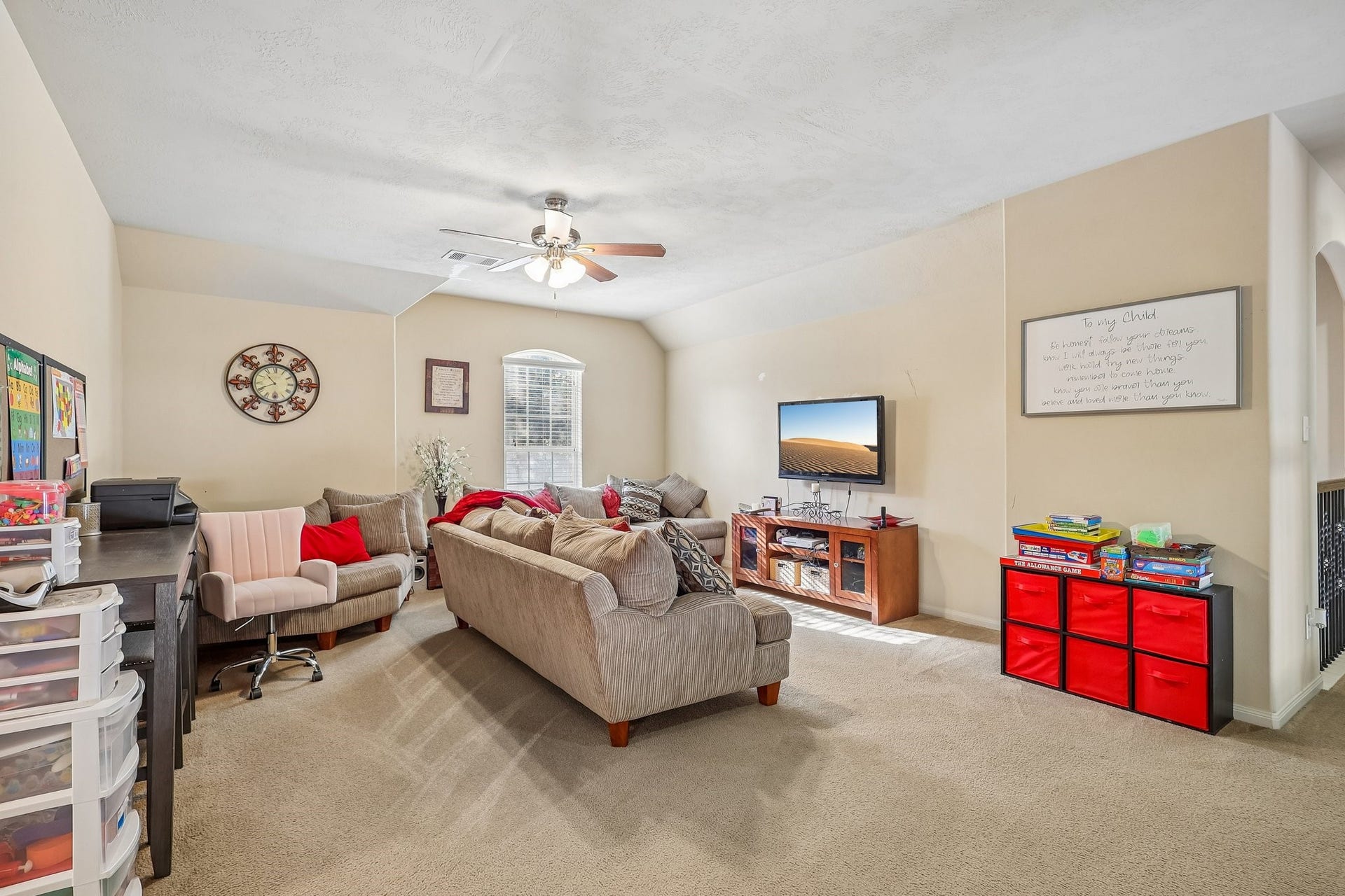 4731 Maple Creek Drive, Fresno, TX 77545 The game room, where movie nights and sleepovers live