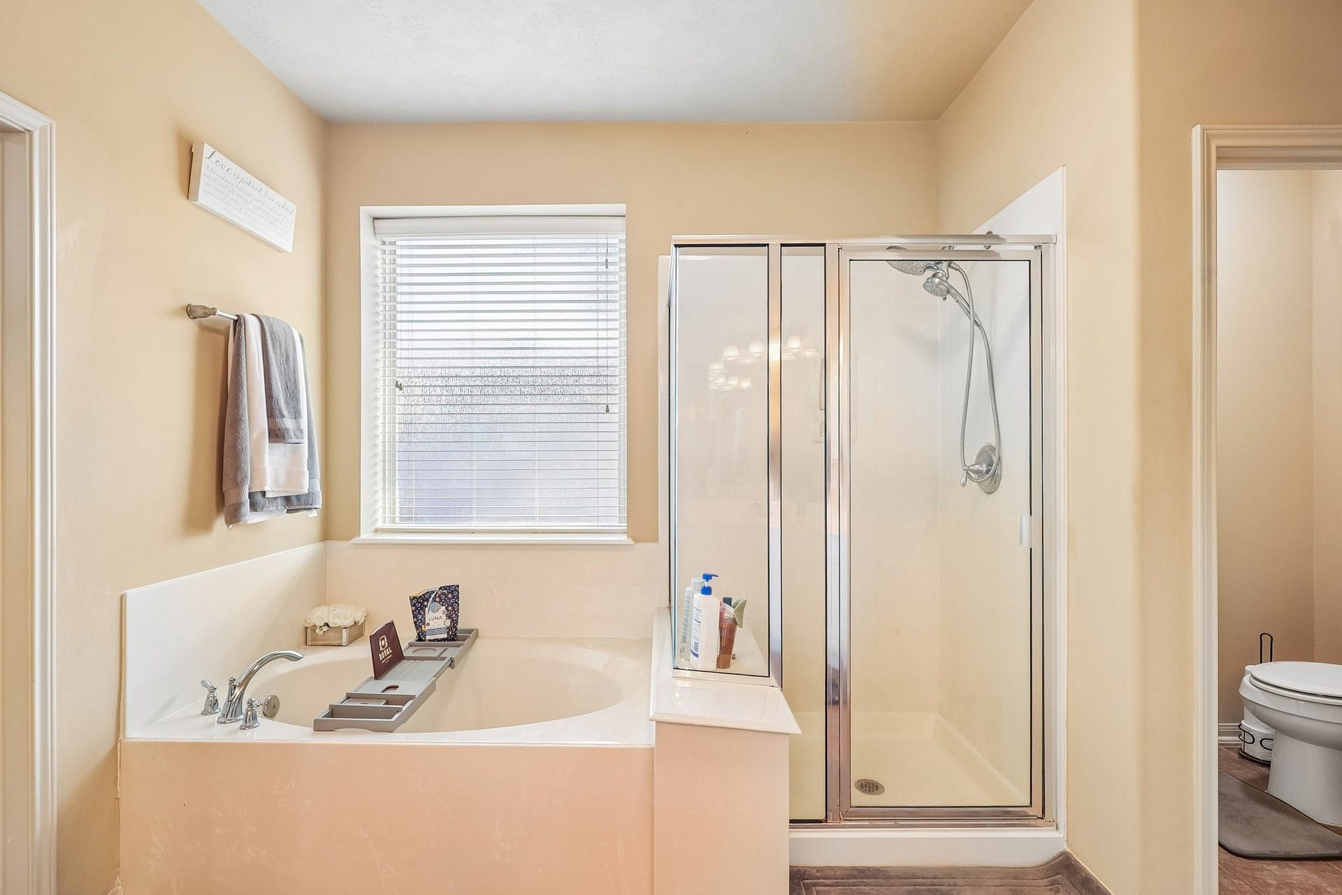 4731 Maple Creek Drive, Fresno, TX 77545 Garden tub for the long days, glass shower for the fast ones