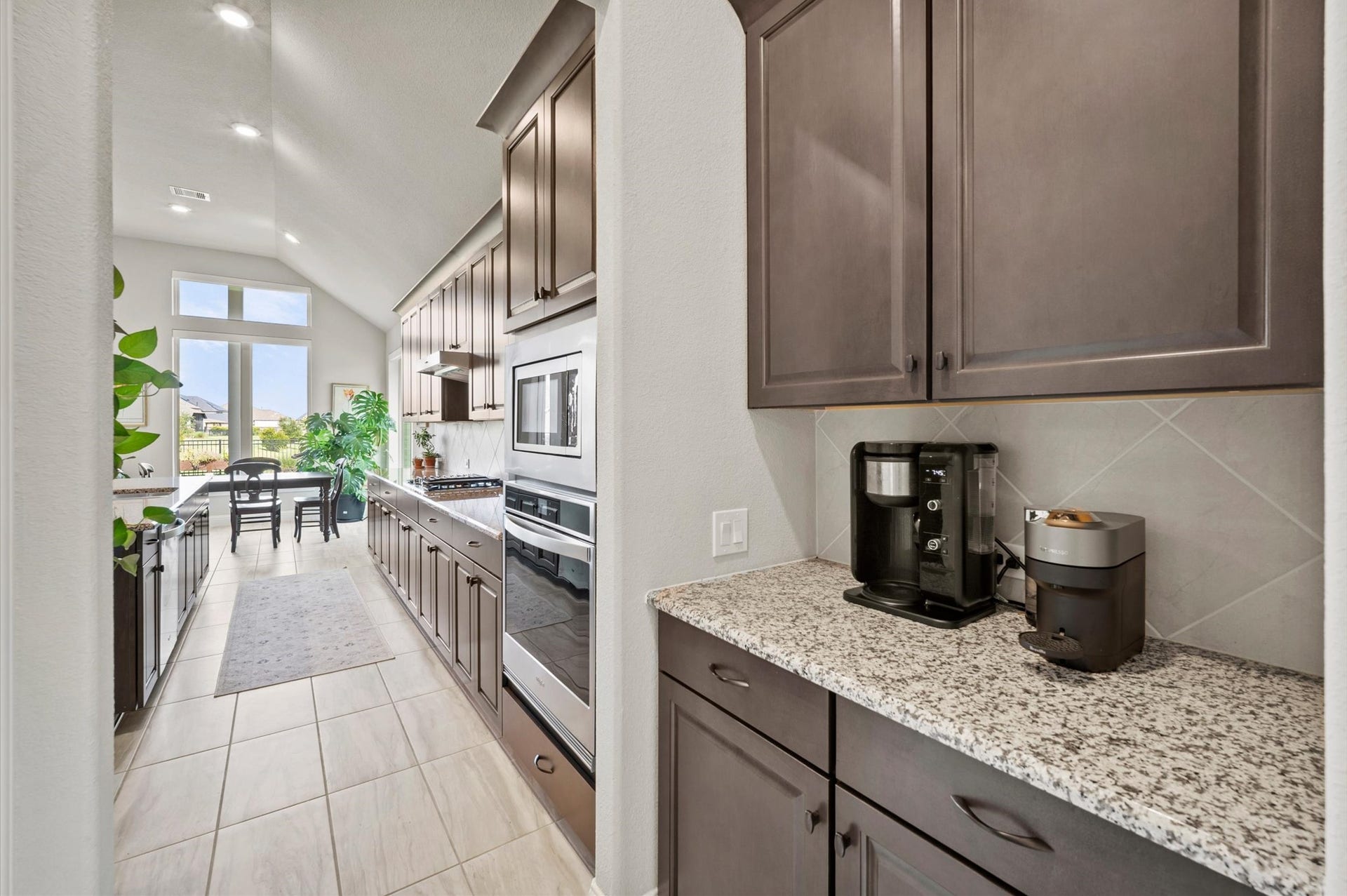 Coffee nook right across from the walk in pantry!