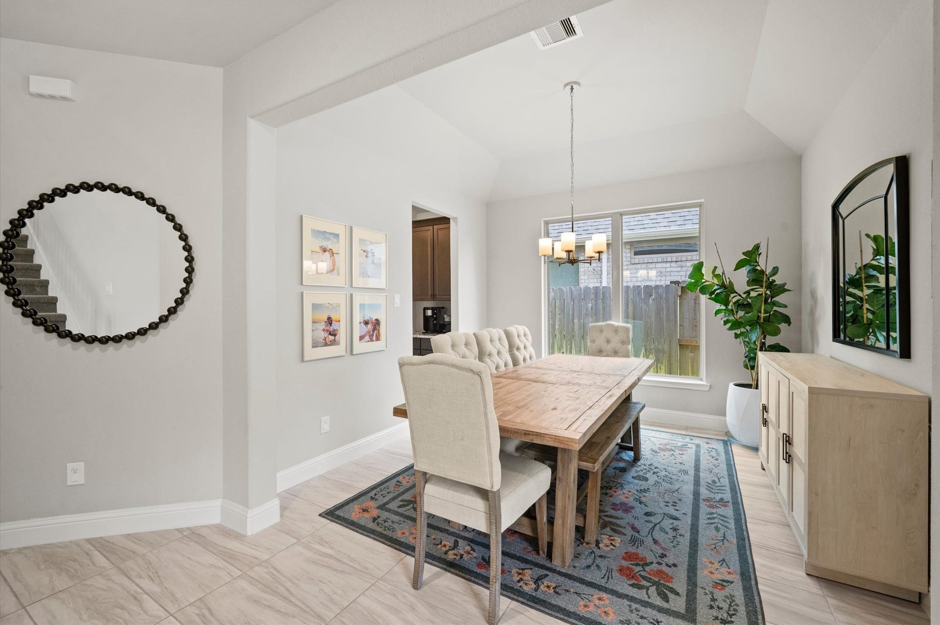 Formal dining area located right off the kitchen.