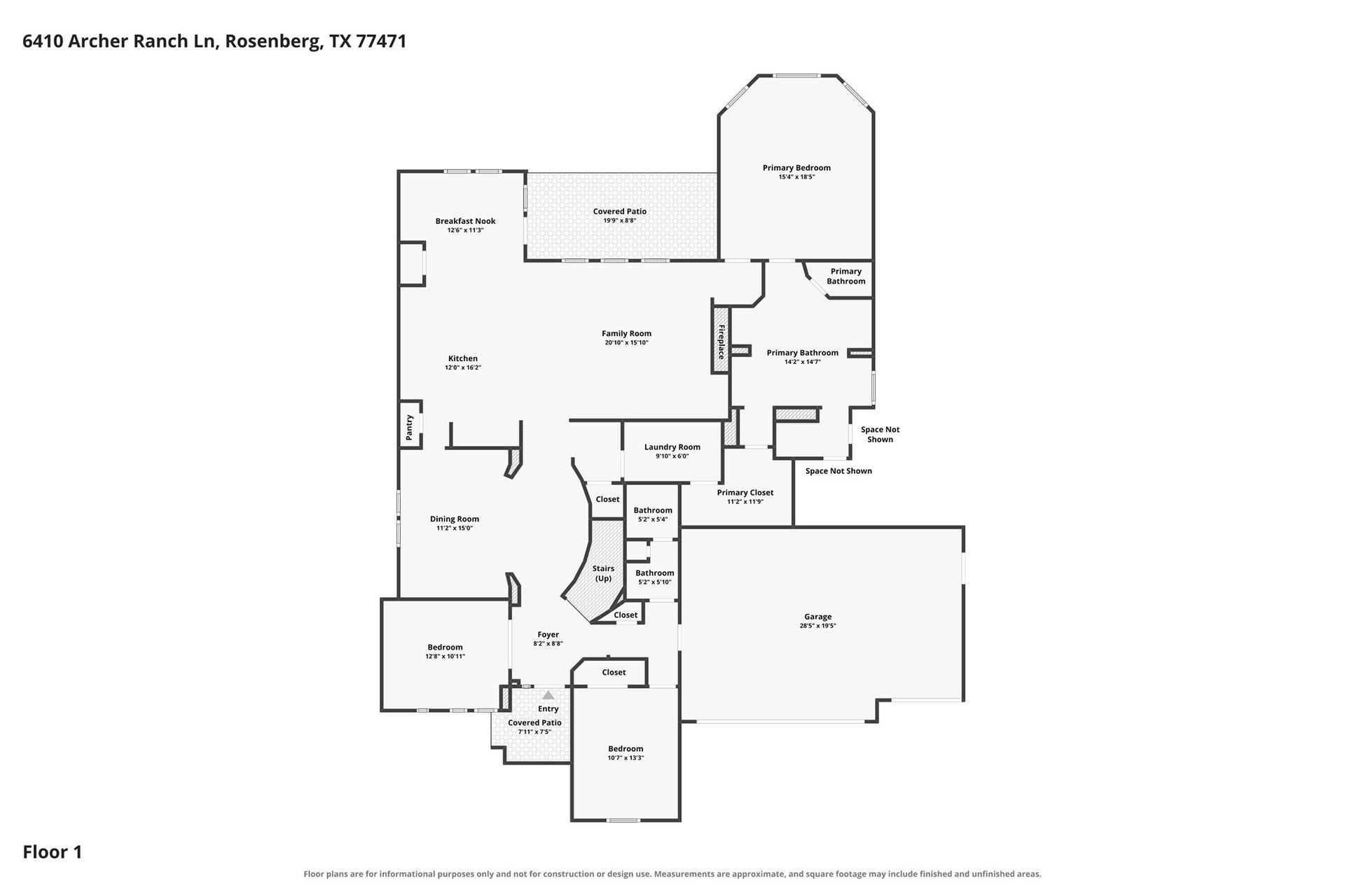 6410 Archer Ranch Lane, Rosenberg, TX 77471 1st floor floorplan