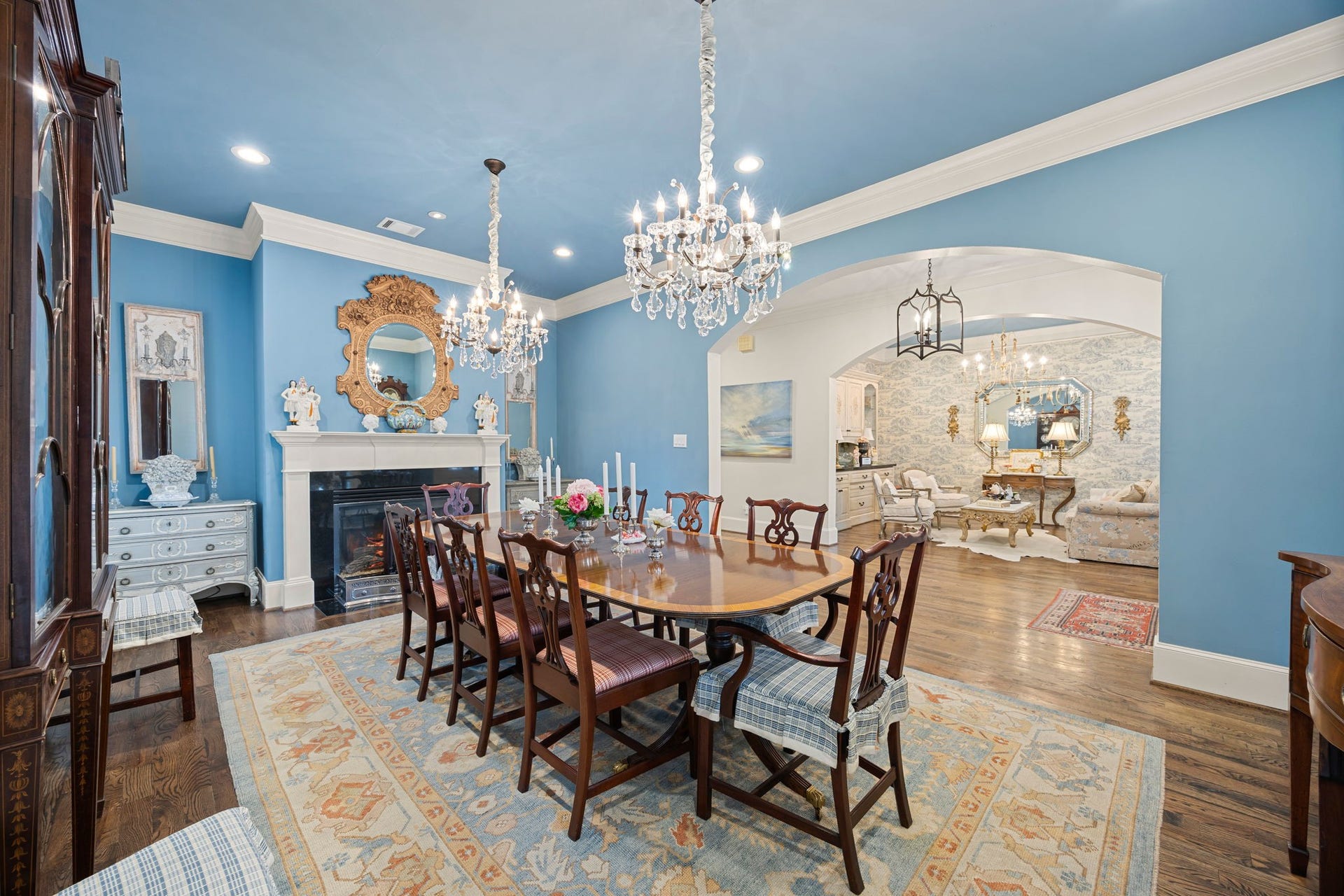 13110 Tosca Lane, Houston, TX 77079 Fireplace is perfect in this dining room.