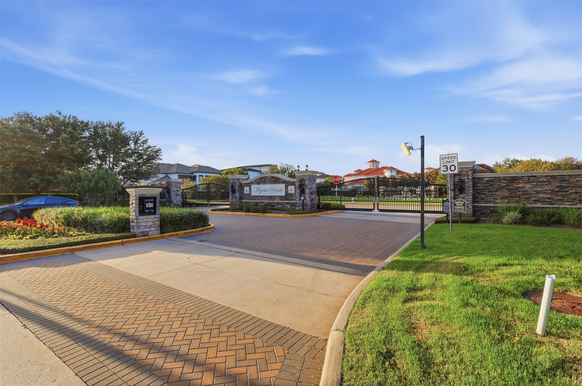 Beautifully designed gated entry offers controlled access, enhancing both privacy and the sense of community.