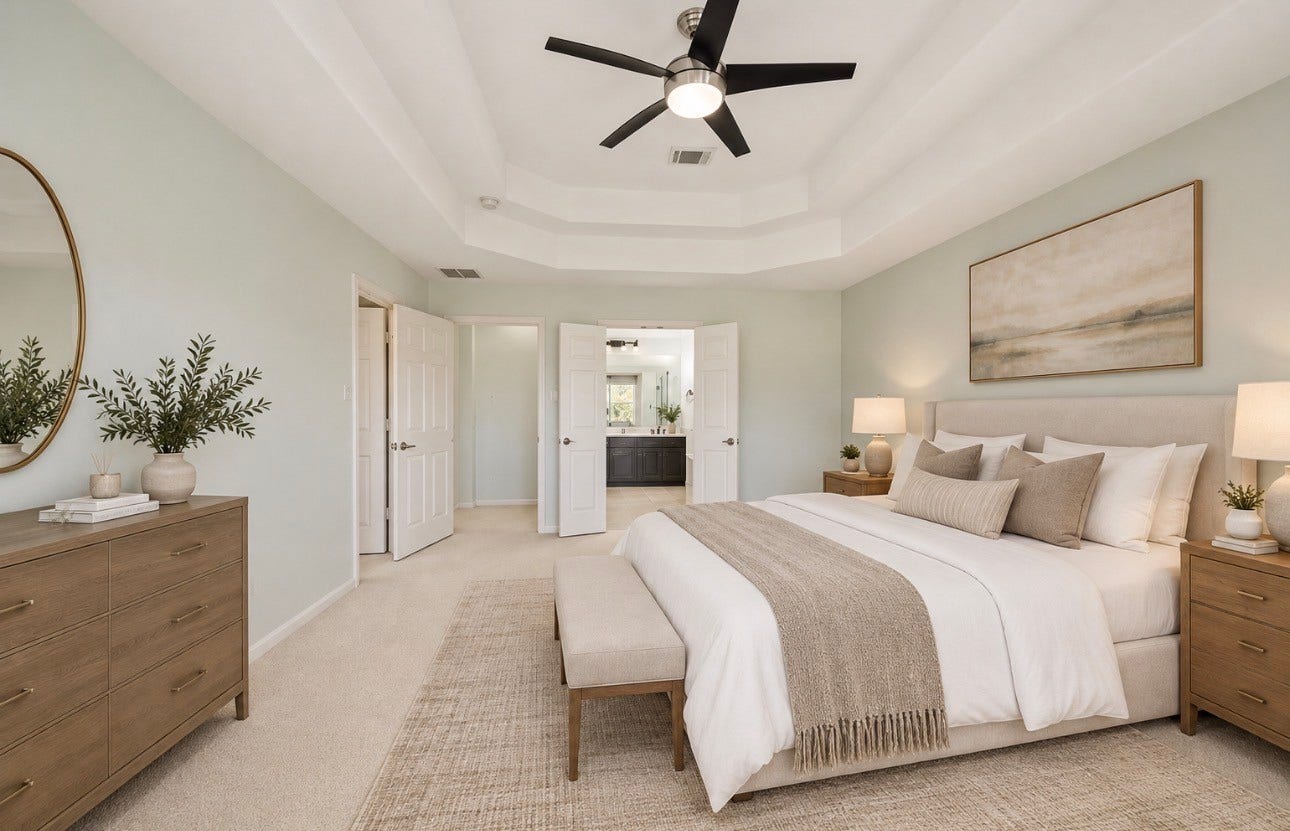Staged Primary bedroom photo