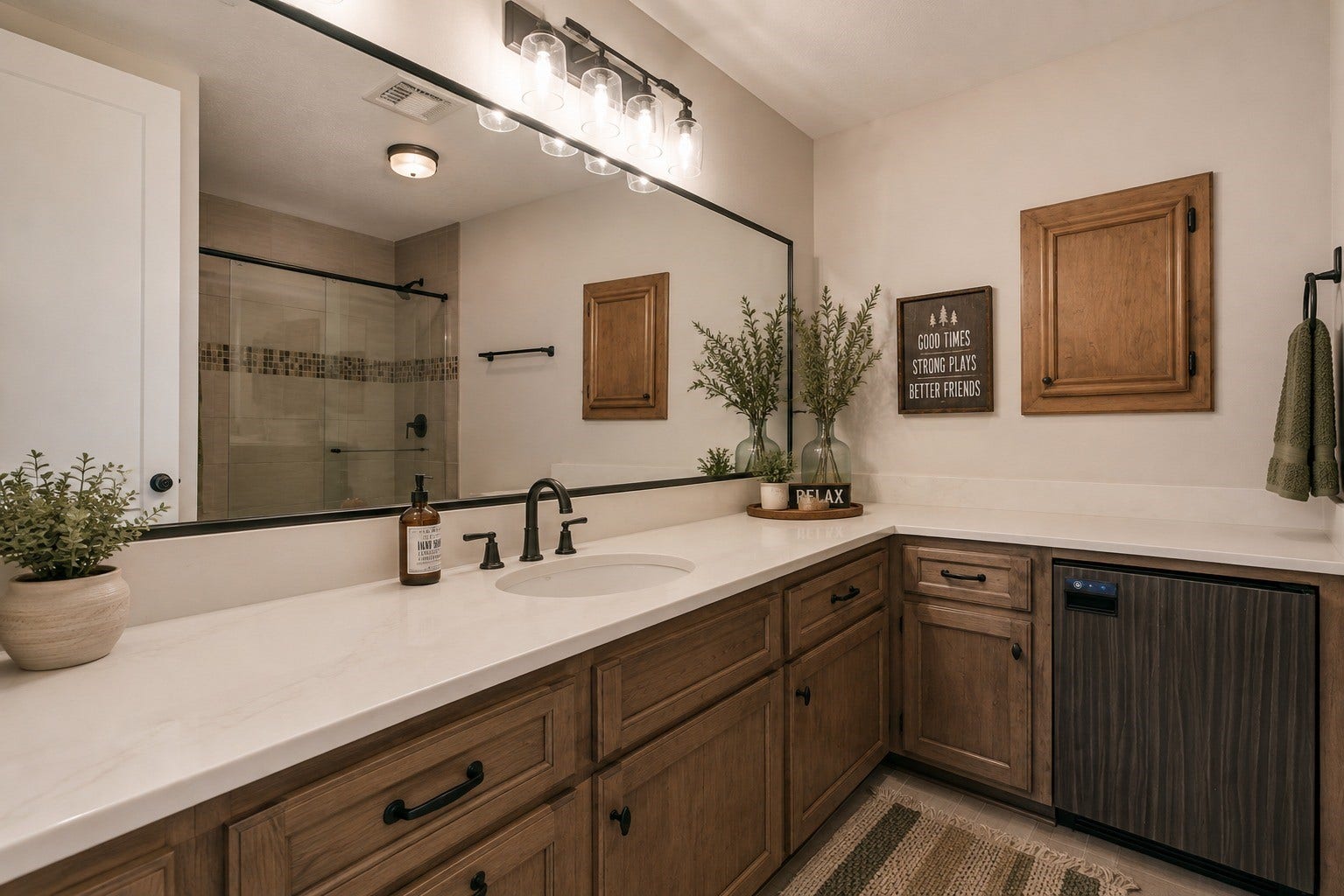 252 Springs Edge Drive, Montgomery, TX 77356 Virtually updated "above garage addition" bathroom.