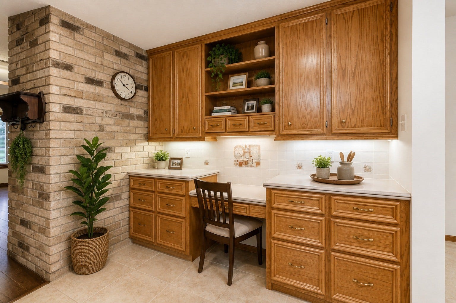 252 Springs Edge Drive, Montgomery, TX 77356 Virtually staged kitchen office area.