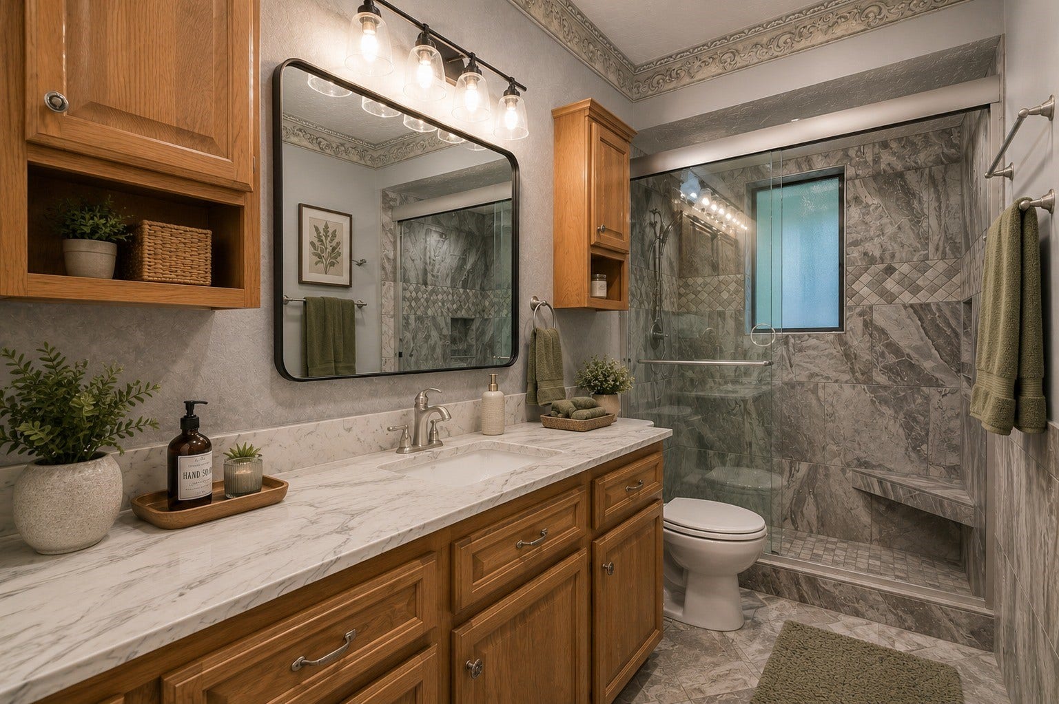 252 Springs Edge Drive, Montgomery, TX 77356 Virtually updated secondary bathroom.
