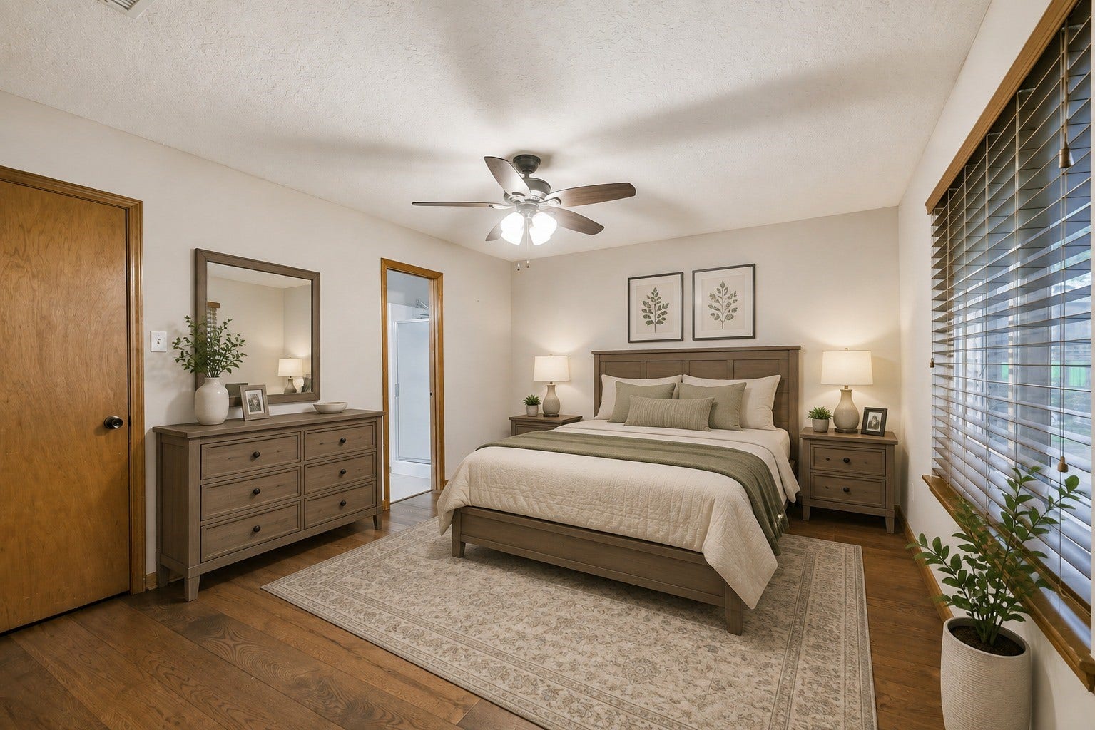 252 Springs Edge Drive, Montgomery, TX 77356 Virtually staged master bedroom.