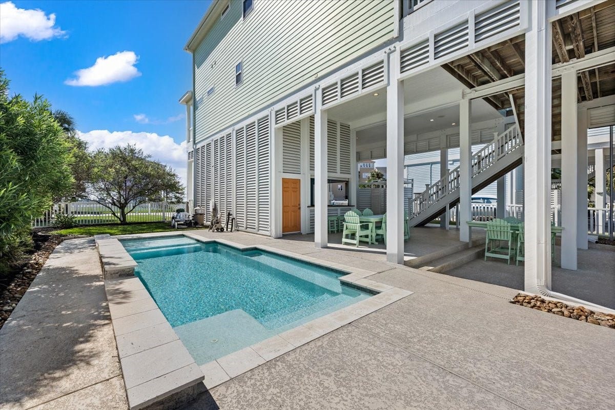 3728 Sabrina, Galveston, TX 77554 AND...OMGosh! The Pool! With sunning ledge