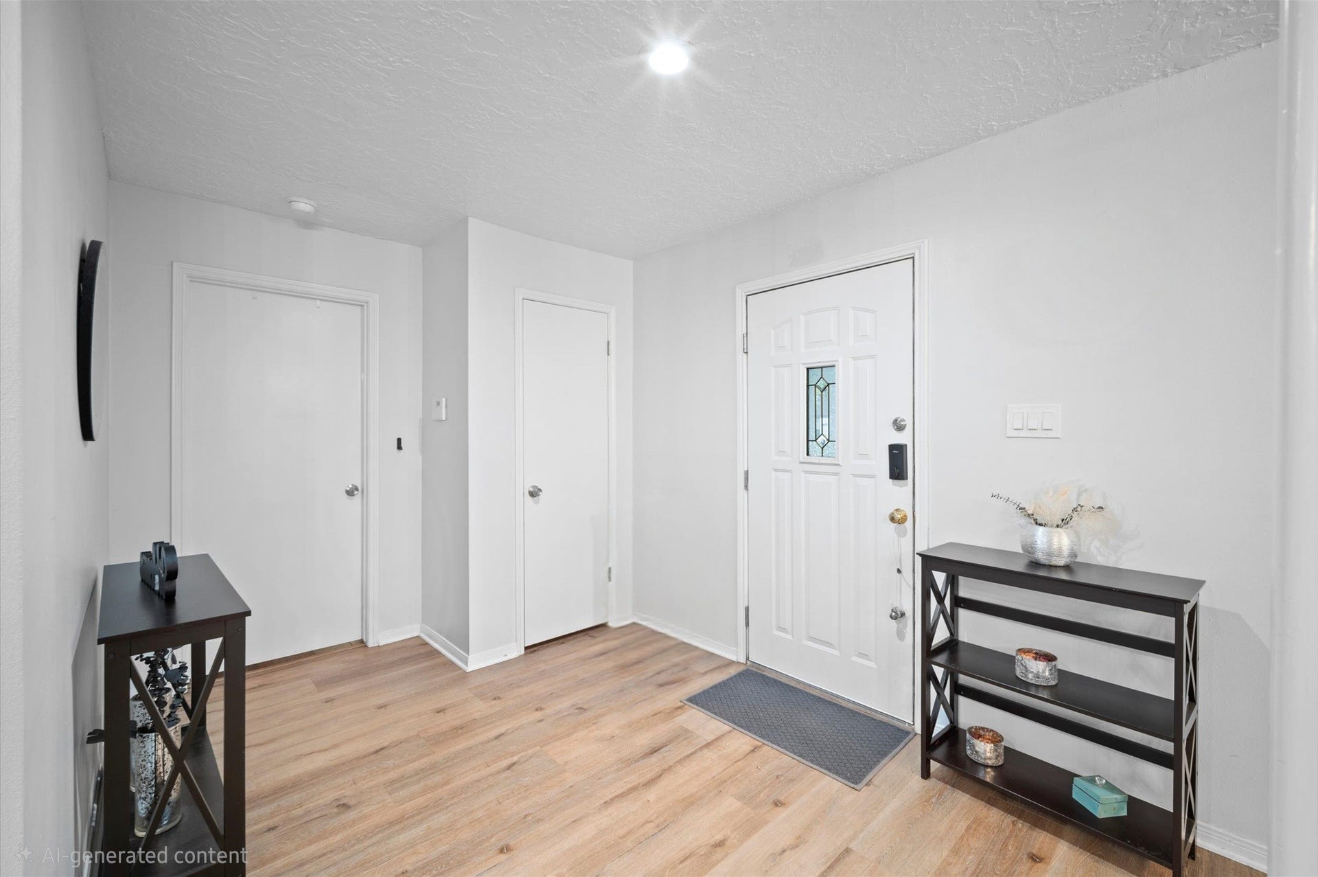 6114 Rollingbrook Drive, Houston, TX 77096 Another view of the entry. Coat closet is just to the left of the front door. The Primary Bedroom entry is the larger door to the left. Traditional home with modern touches, updates and improvements.