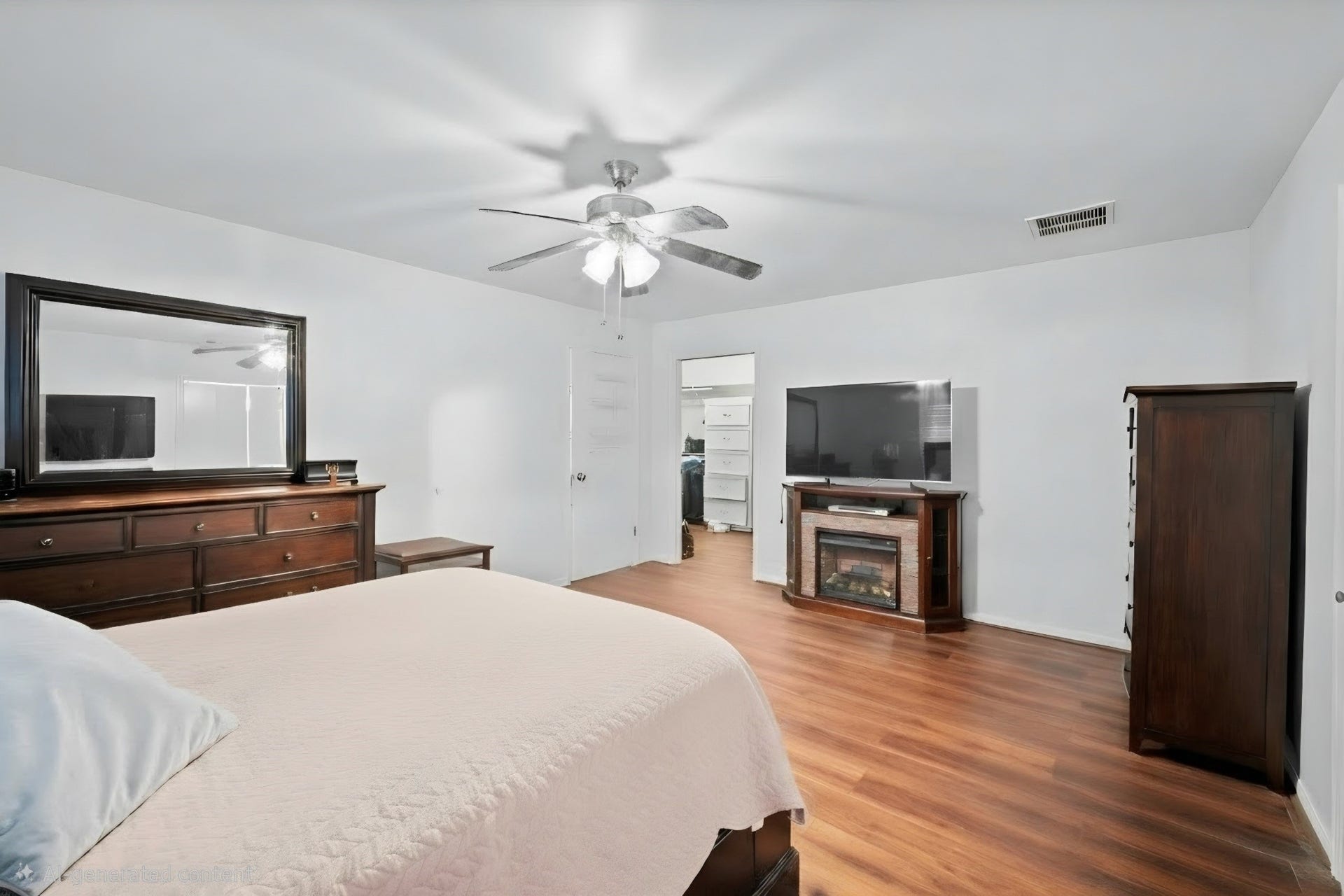 6114 Rollingbrook Drive, Houston, TX 77096 Primary bedroom provides Bedroom an en-suite bathroom and walk-in closet a remodeled walk-in shower.
