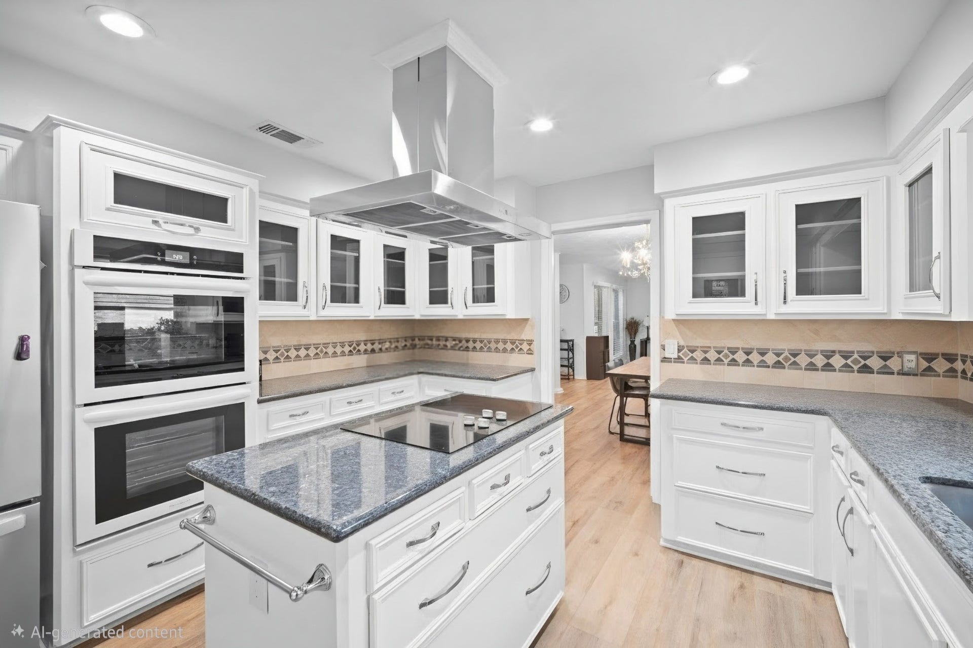 6114 Rollingbrook Drive, Houston, TX 77096 Beautiful kitchen! Granite counters, new double oven, updated hardware, stainless steel vent hood with a Bosch electric cooktop, updated lighting and much more!