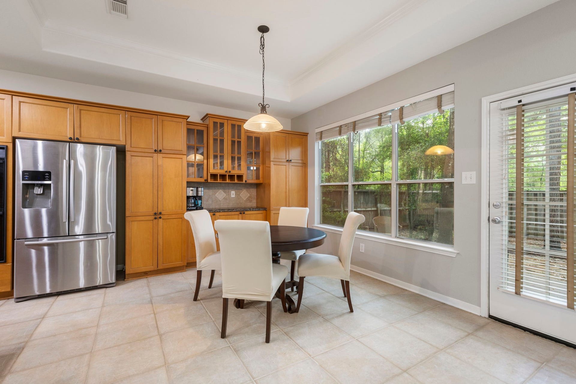 3 S Altwood Circle, The Woodlands, TX 77382 Did I say a lot of cabinets? There is not a walk in pantry, but no worries, there is plenty of space for everything. There is even a coffee bar next to the Breakfast area.