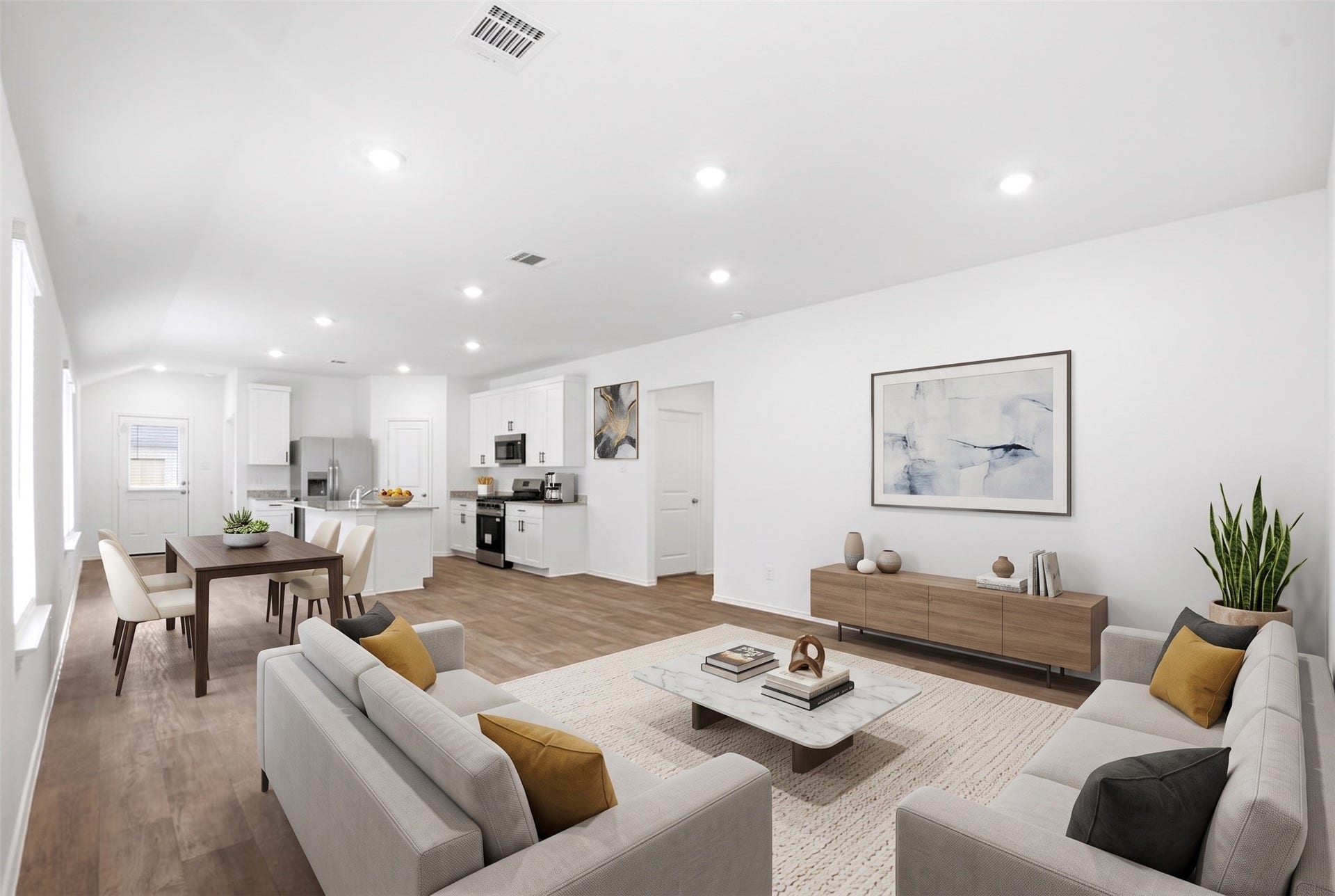 Virtual staged living room