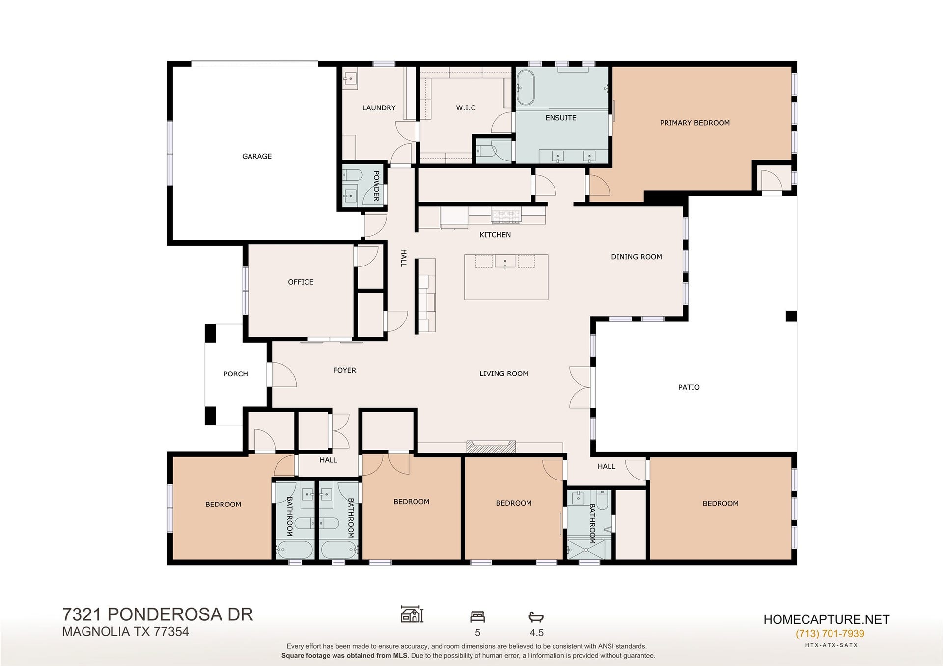7321 Ponderosa Dr, Magnolia, TX 77354 Floor Plan