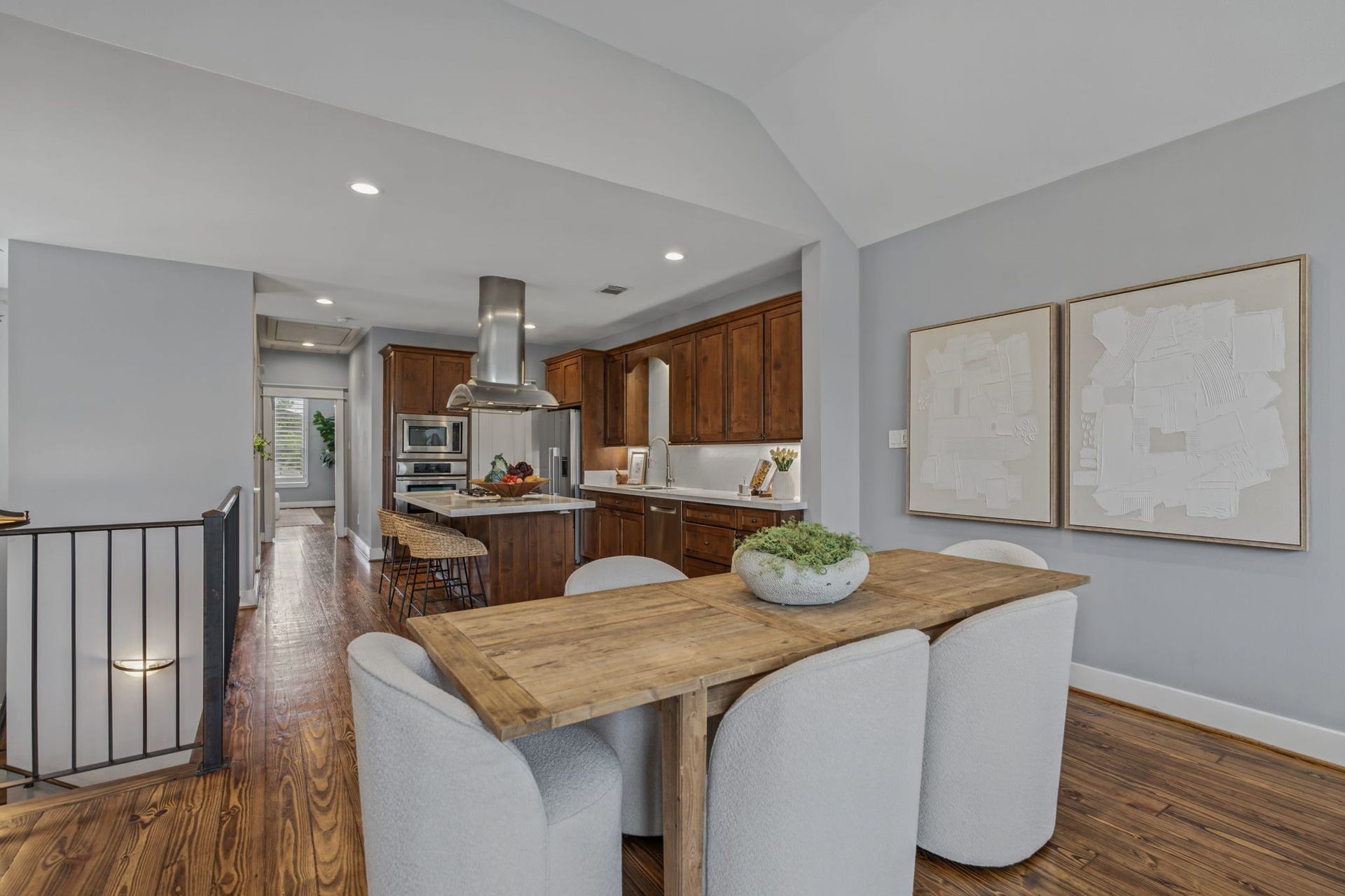 1517 Blair Street, Houston, TX 77008 Another view of the dining area highlights its open connection to the kitchen.
