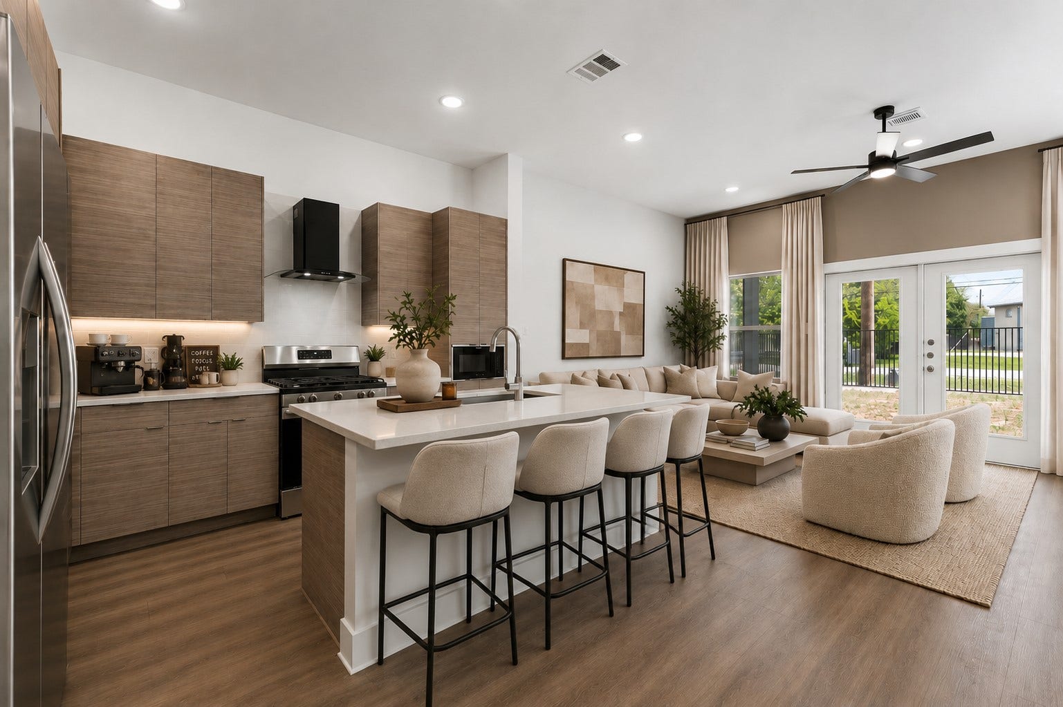 2819 Peacock Green Way, Houston, TX 77047 Open-concept living designed for connection, featuring elevated ceilings, abundant natural light, and seamless flow into the kitchen and dining spaces.