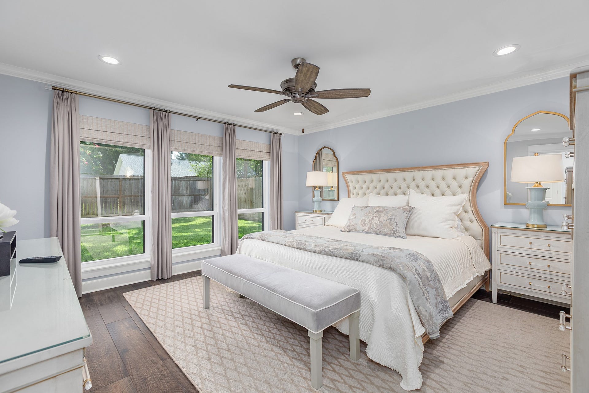 906 Eva Drive, Katy, TX 77493 Primary bedroom tucked away towards the back of the home, plenty of natural light
