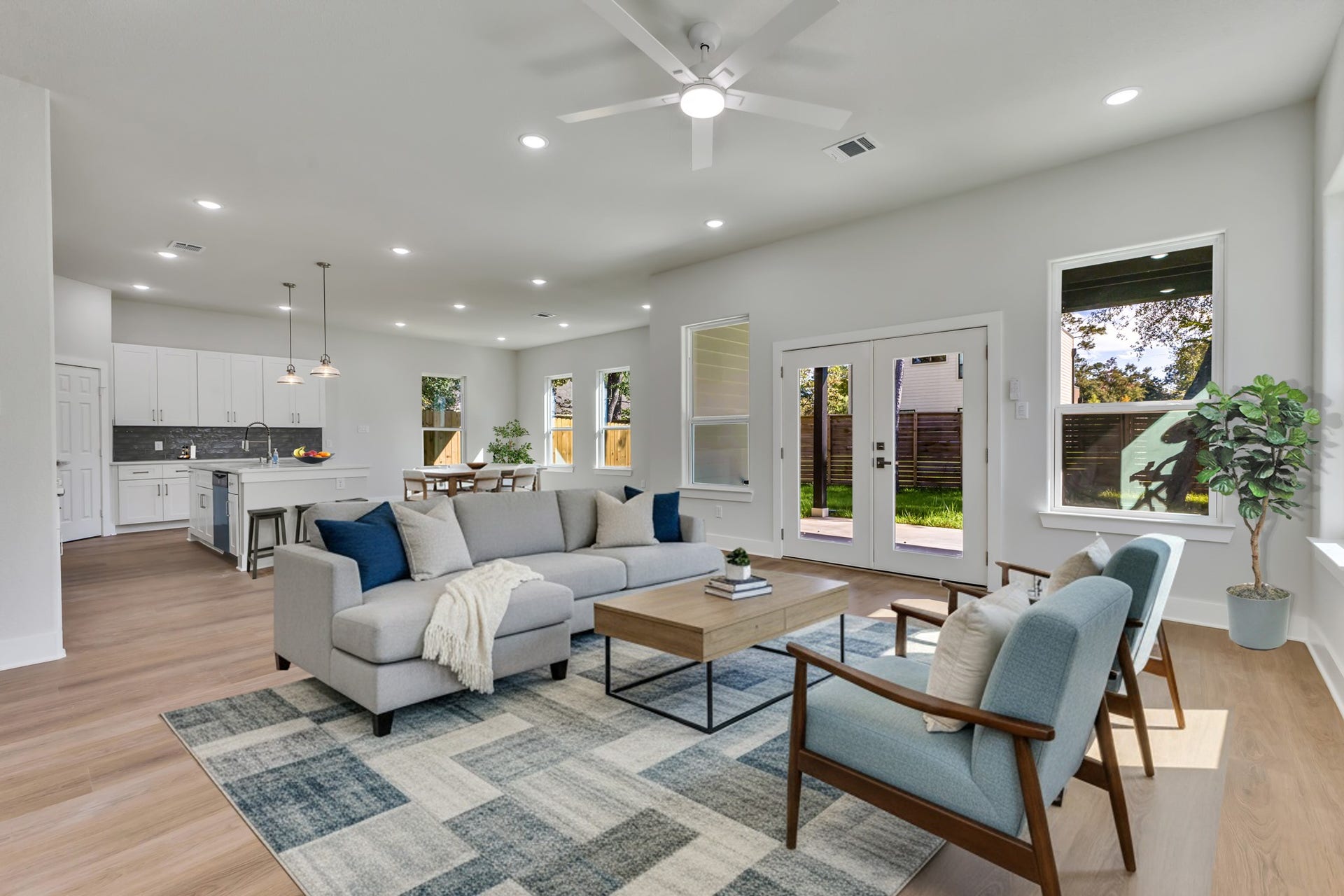Open-Concept Living Room  Virtually Staged